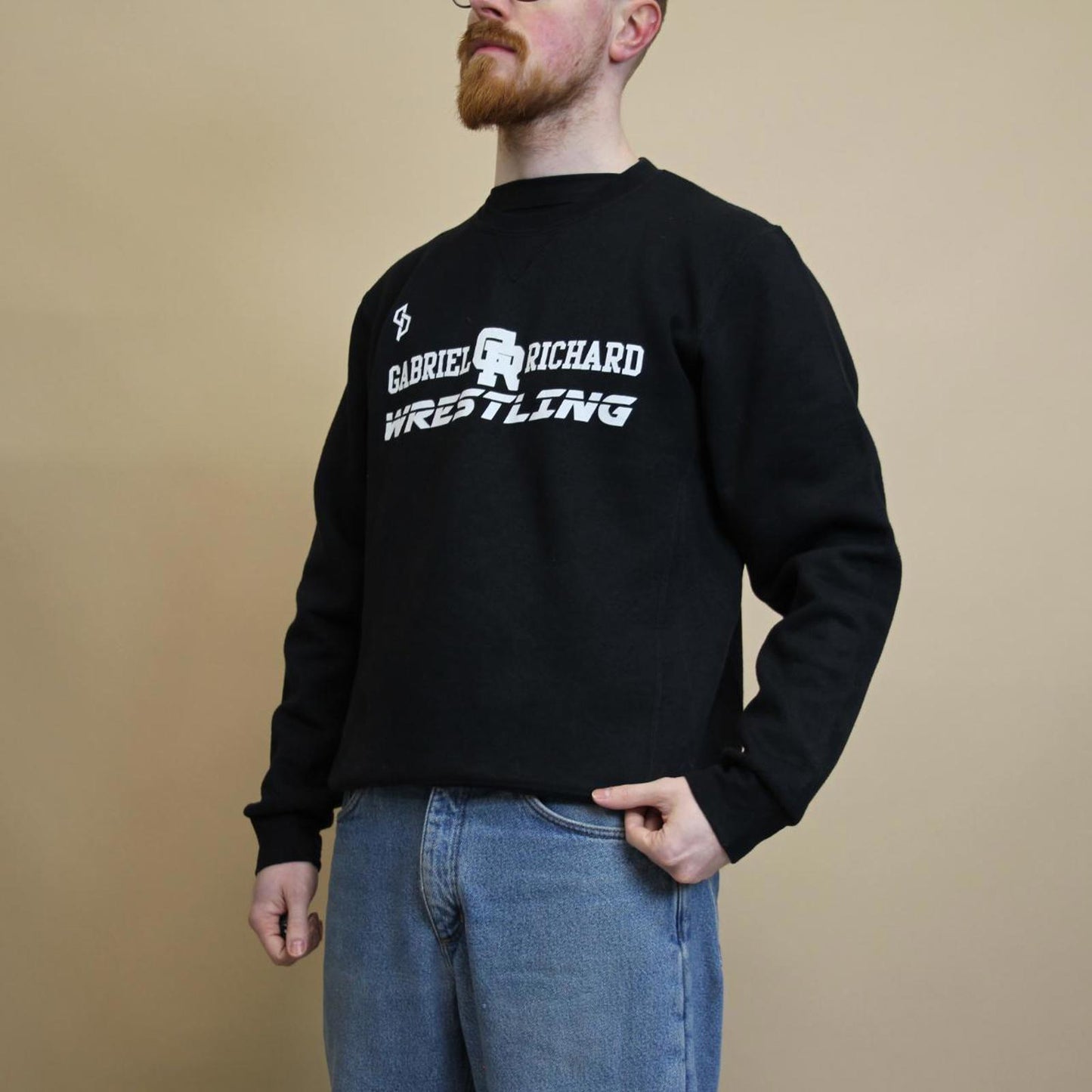 Black vintage Russell sweatshirt M