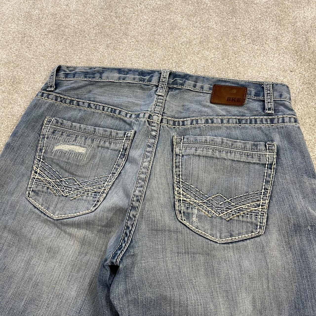 Baggy denim shorts y2k embroidered blue BKE Derek ripped style surf jorts