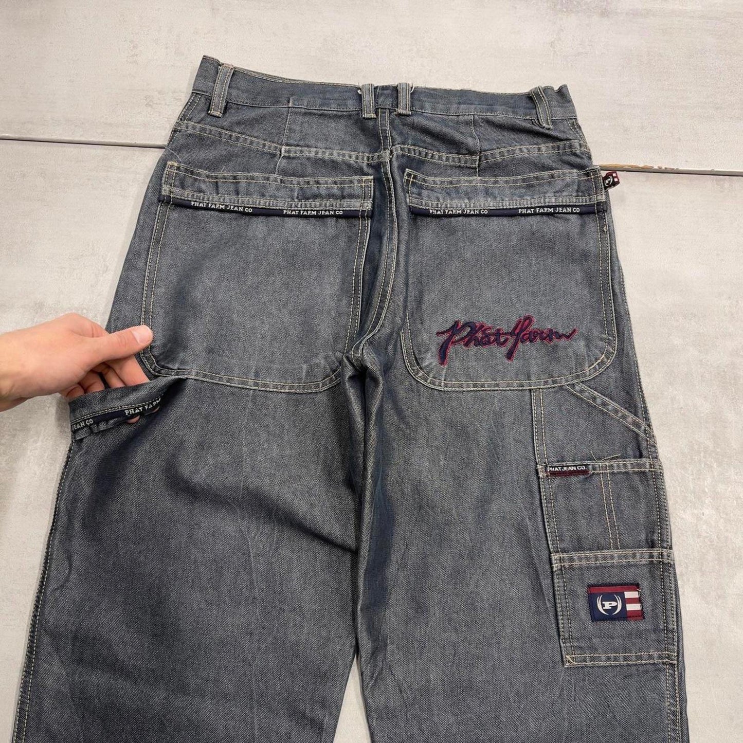 Vintage Phat Farm carpenter jeans W30L32 embroidered y2k style tapered