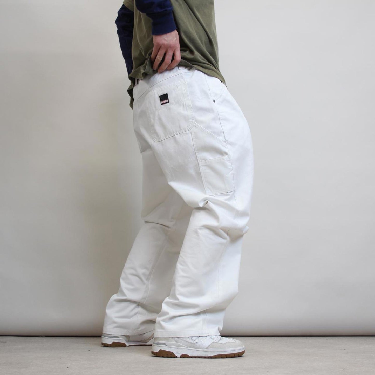 Craftsman carpenter trousers W42L32 white baggy 90s skate style painters cargo pants