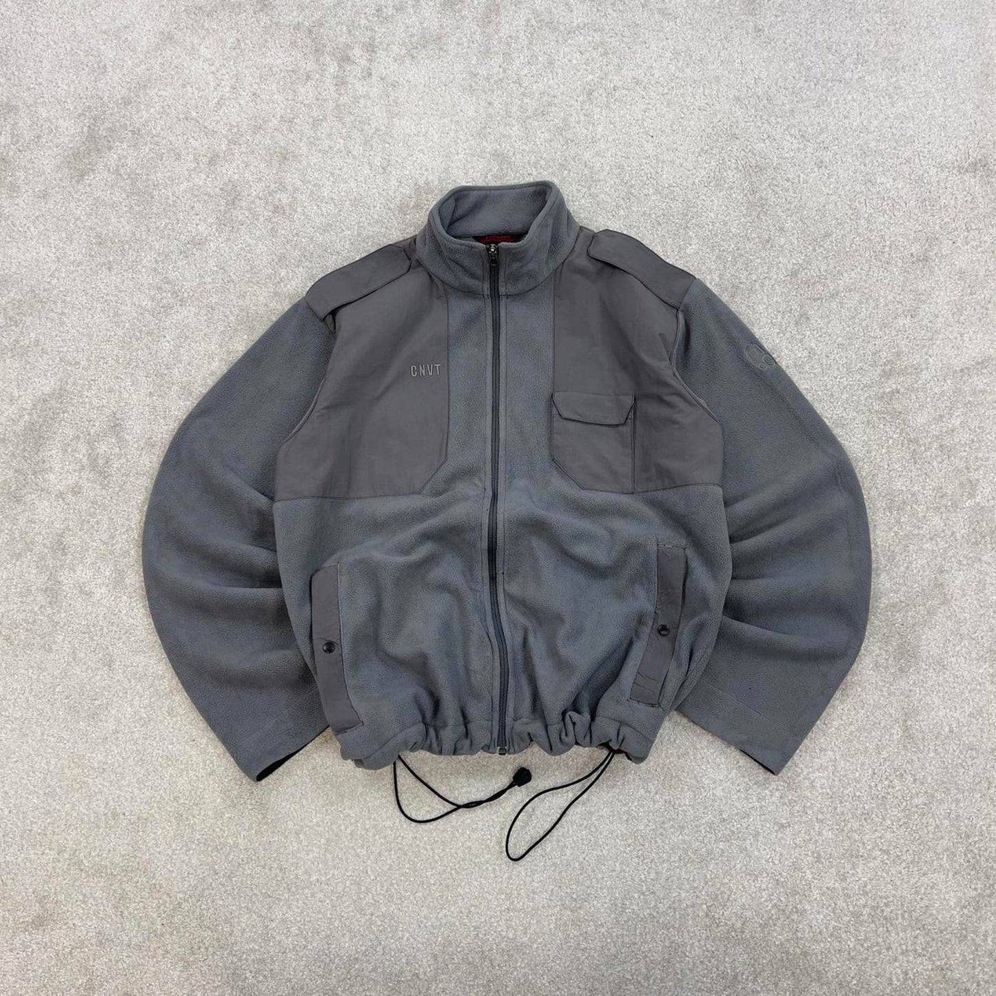 Grey Columbia technical zip up fleece Large y2k style autumn adjustable waist convert