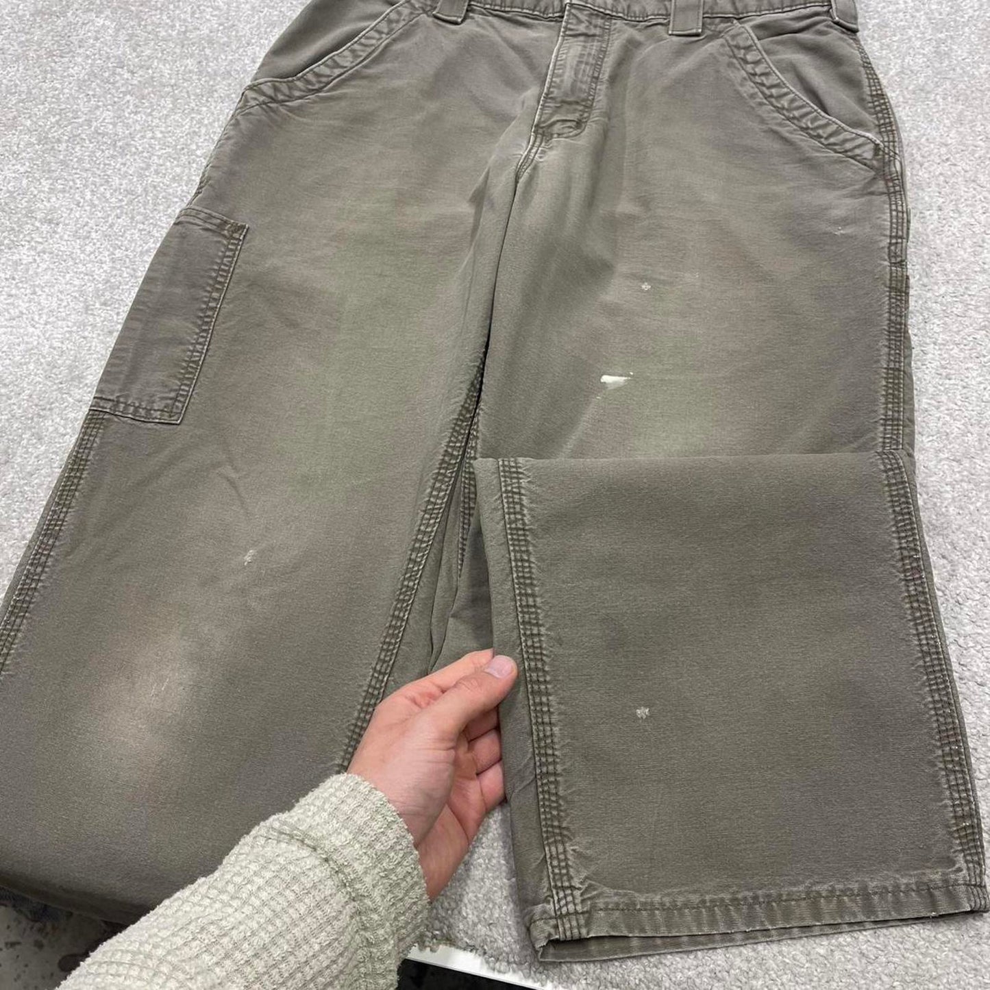 Y2K baggy fit Carhartt work pants wide leg khaki Loose skater cargo carpenter trousers