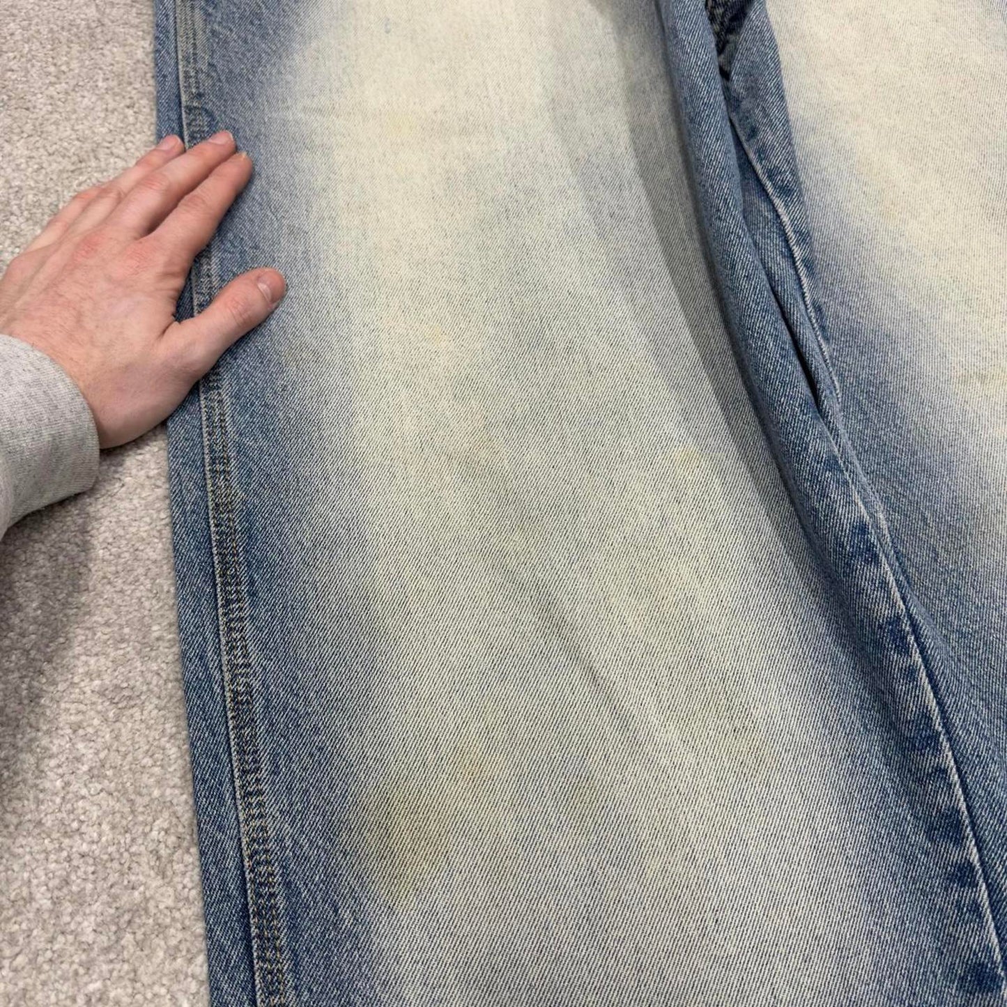 Vintage y2k baggy skate jeans wide leg blue Loose fit Jordan Craig skater style denim pants