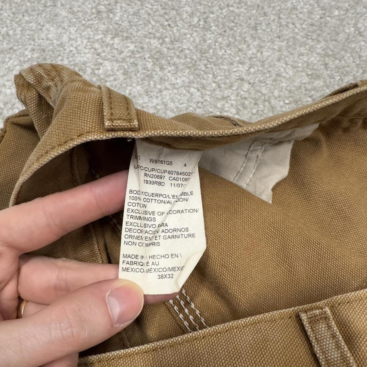 Baggy Dickies carpenter jeans tan Skater / workwear style canvas cargo pants