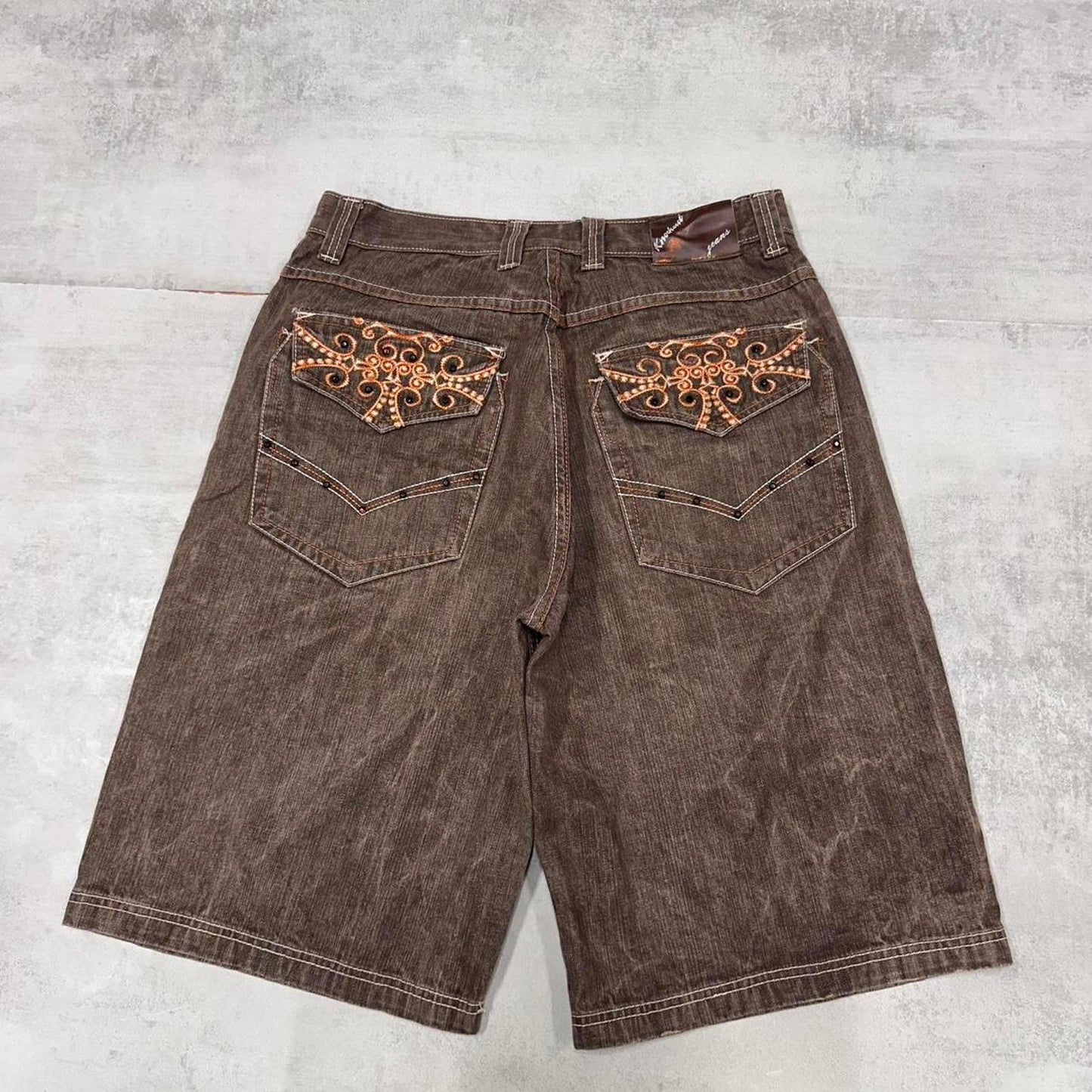 Mens Baggy Knockout Jeans shorts W33