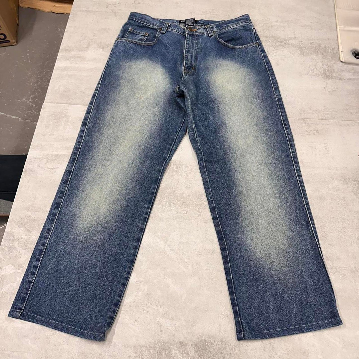Baggy Qruel skate jeans W36 L32 loose blue denim skater jeans