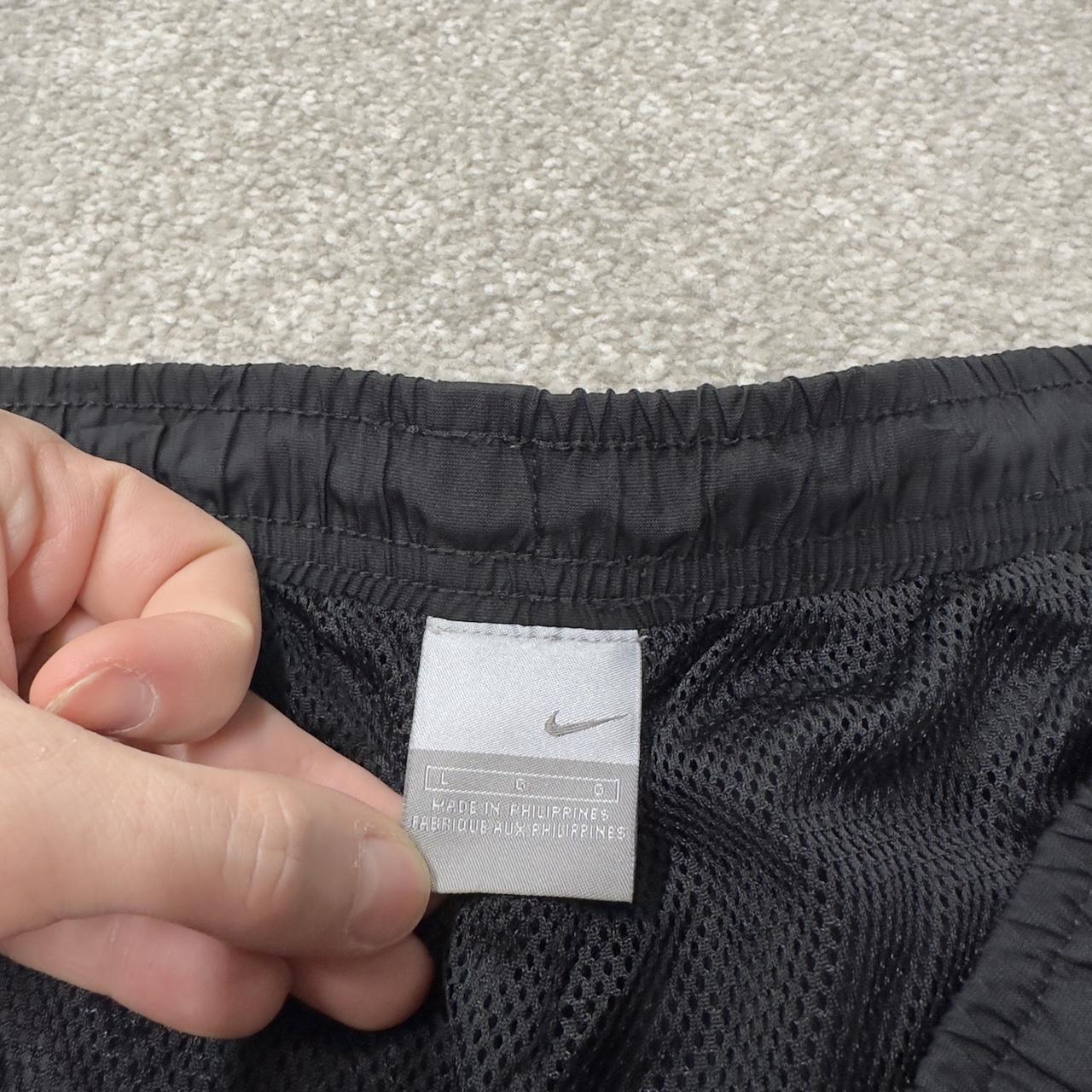 Vintage Nike baggy tracksuit bottoms black wide leg L swoosh logo track pants