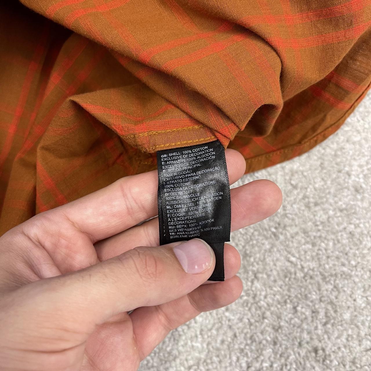 North Face checkered short sleeve shirt y2k orange TNF surf style check shirt summer festival