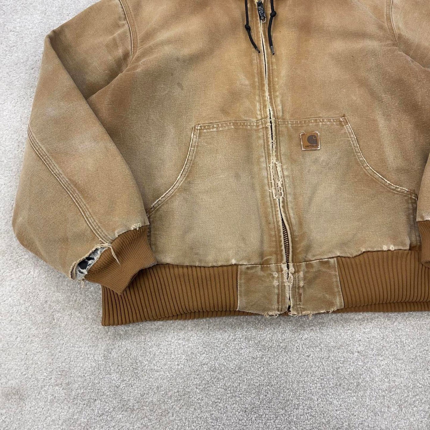 Vintage Carhartt hooded active jacket L canvas bomber