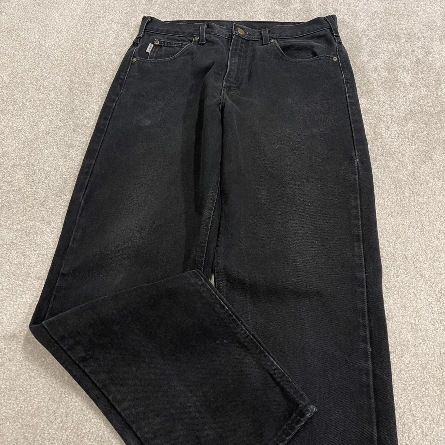 Black Carhartt jeans loose work pants 100% cotton denim skate style workwear pants