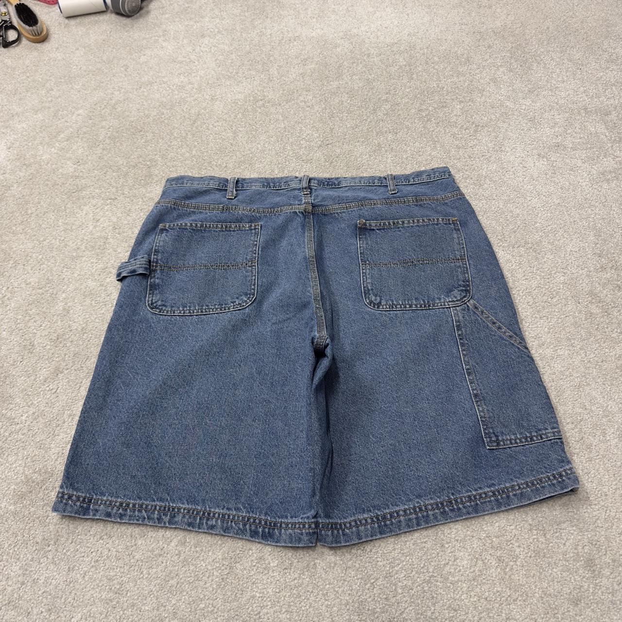 Y2K baggy denim shorts carpenter blue Rugged Wear skater surf jorts summer