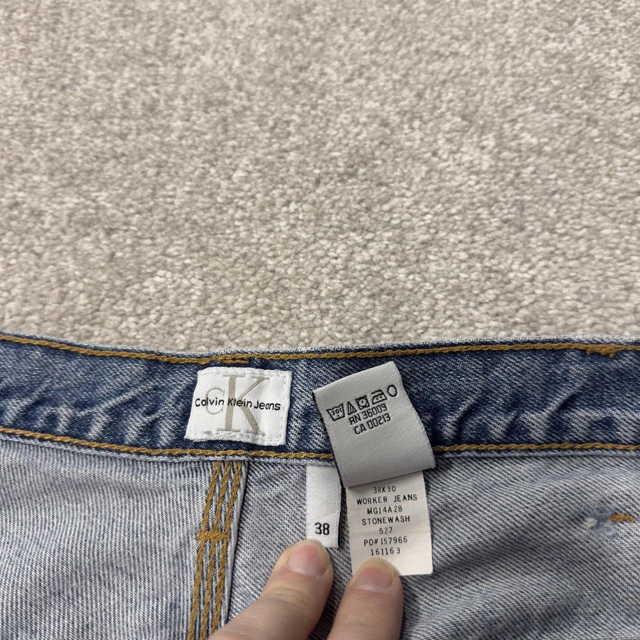 Calvin Klein baggy denim carpenter jeans y2k W38L30 blue Wide leg workwear skater style cargos
