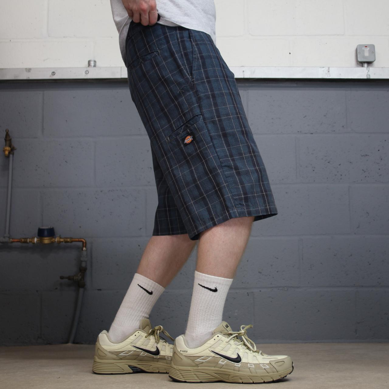 Dickies checkered chino shorts carpenter blue Chino skater / surf check shorts loose fit summer