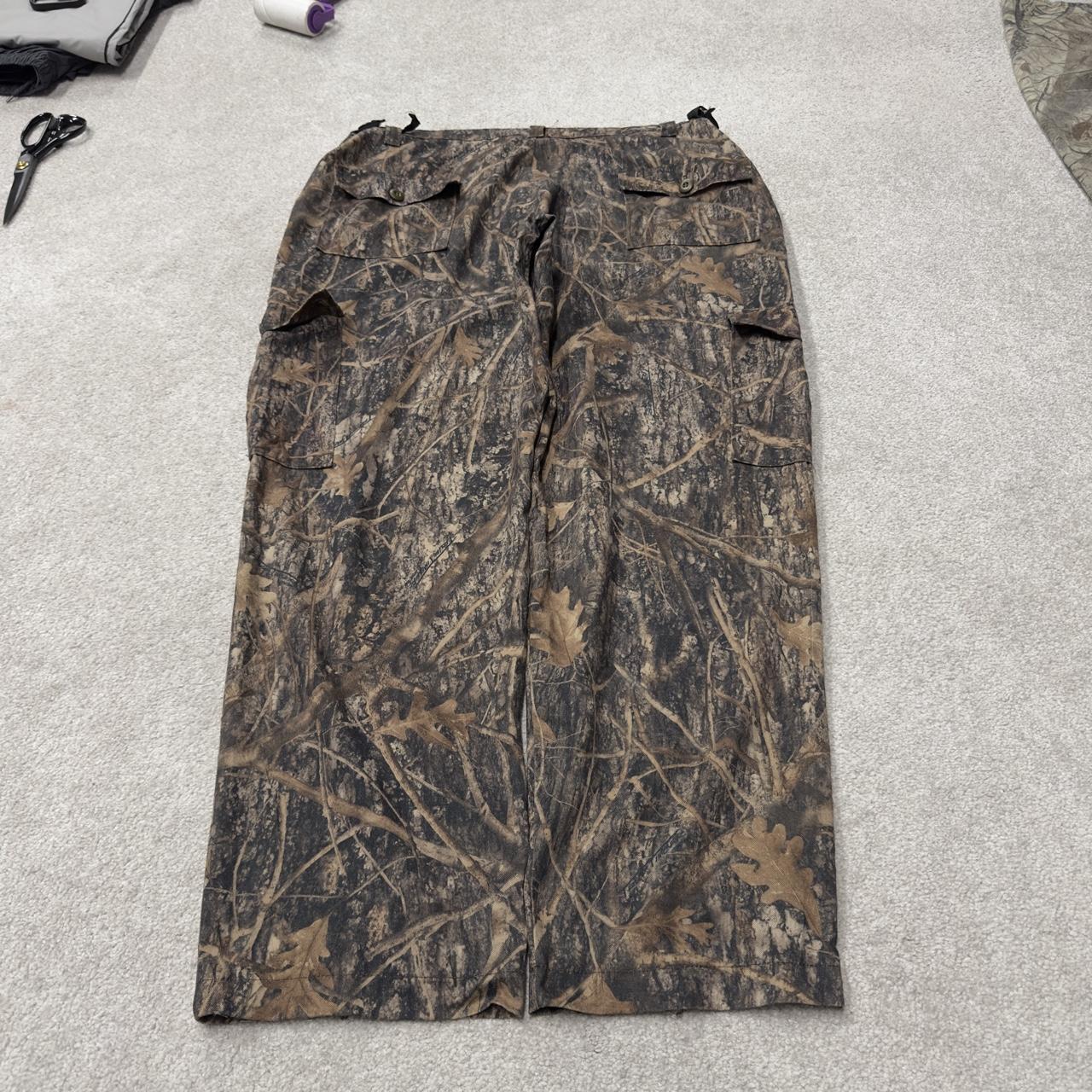 Vintage baggy camo cargo pants brown Loose leg True Timber camouflage Y2K hunting trousers