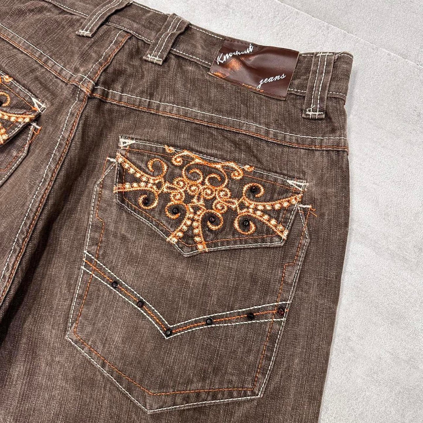 Mens Baggy Knockout Jeans shorts W33