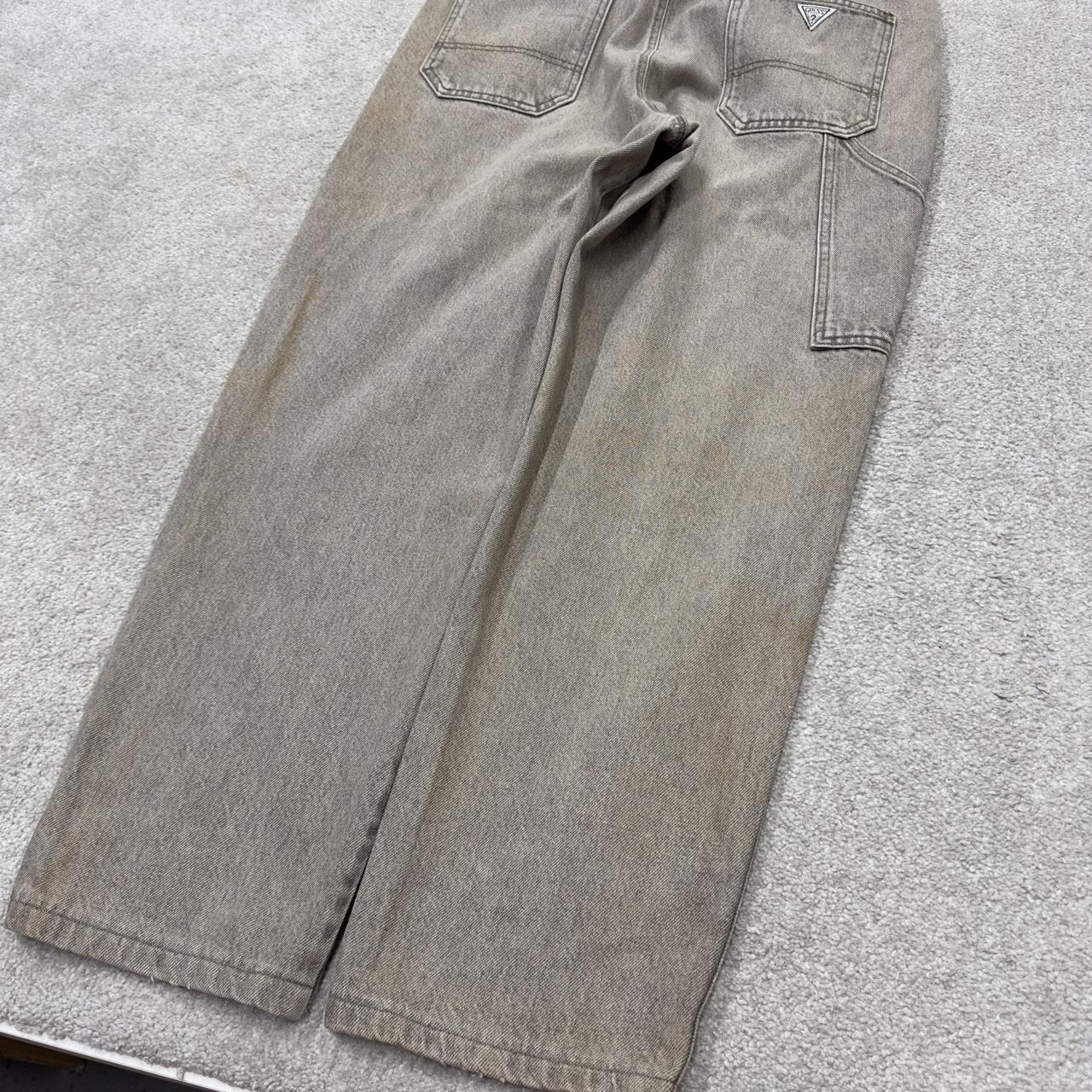 Vintage GUESS dungarees 00s denim overalls faded brown