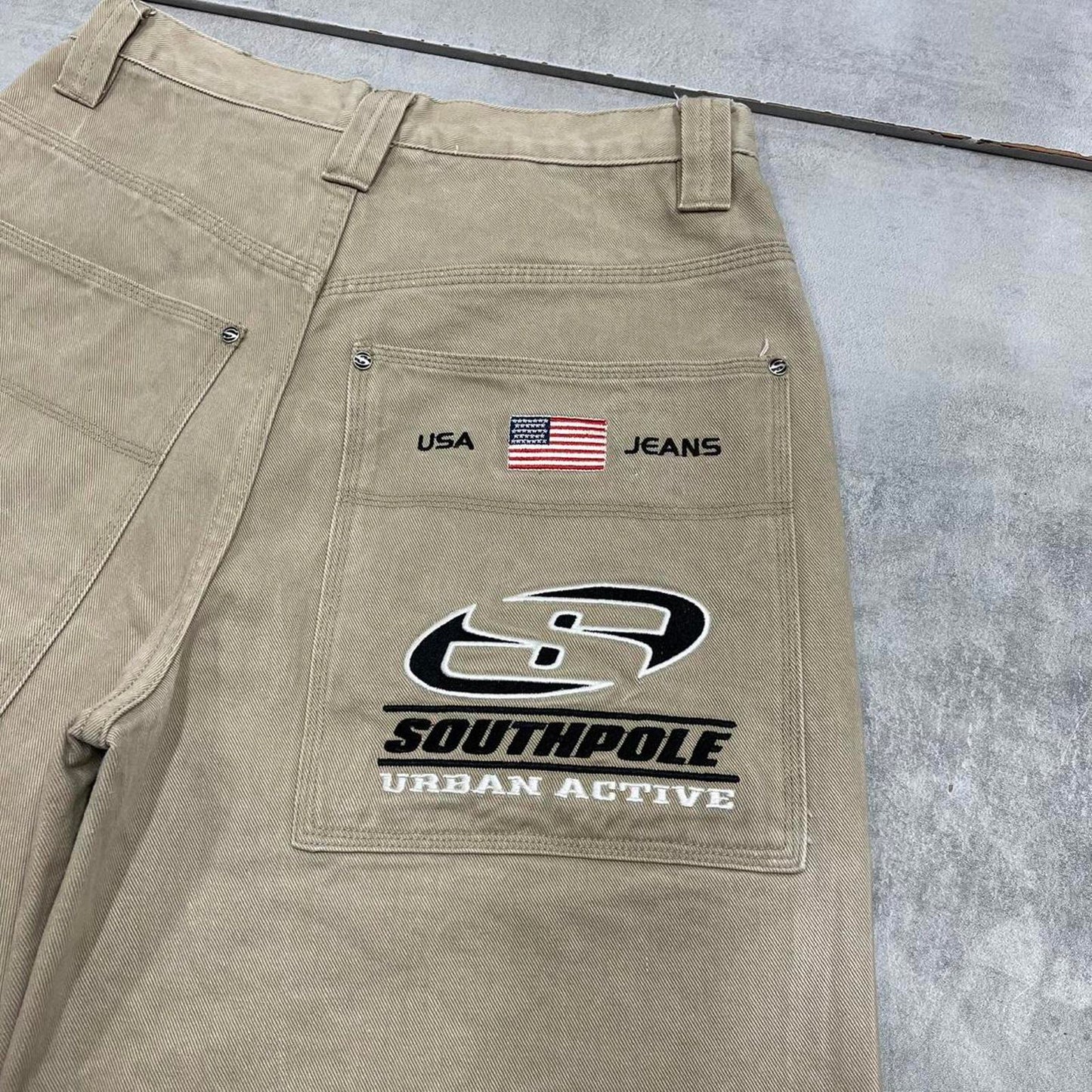 Baggy Southpole Urban Active embroidered jorts W32 long wide leg rare 90s style skater shorts