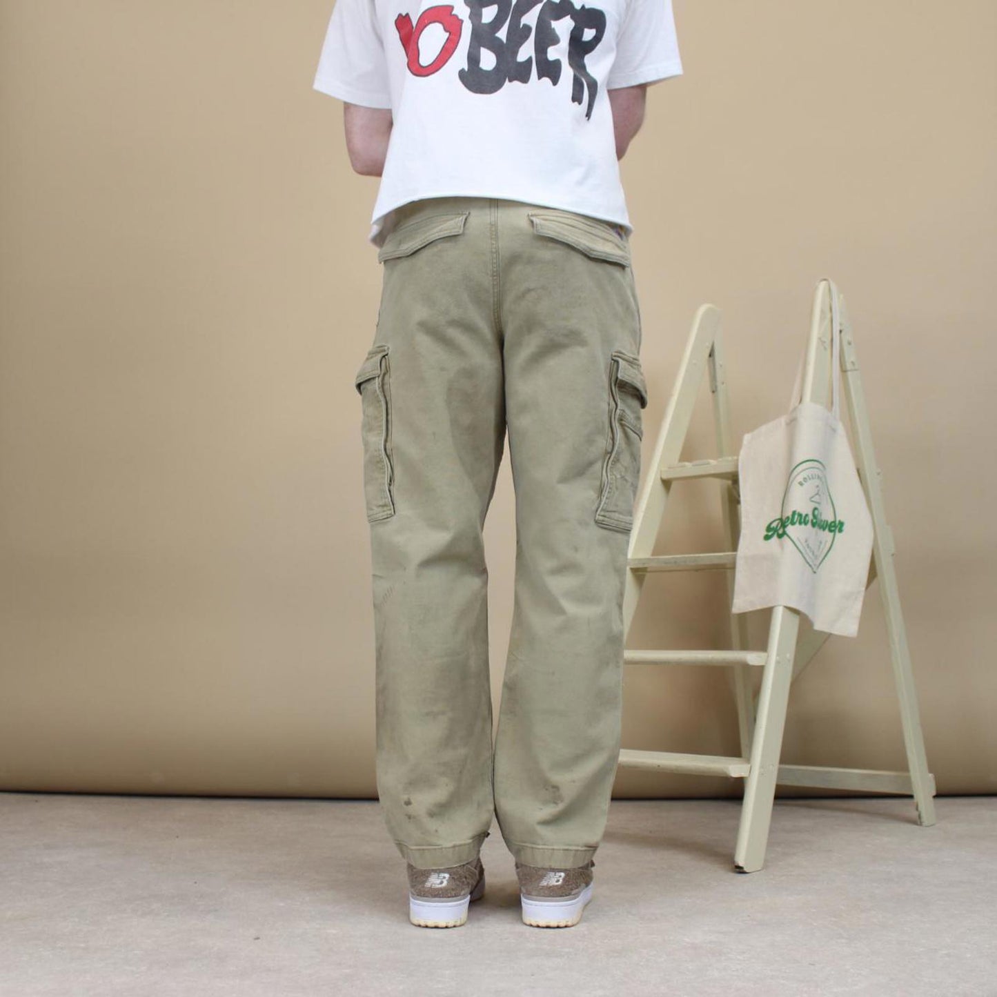 Beige Carhartt cargo trousers W34L28