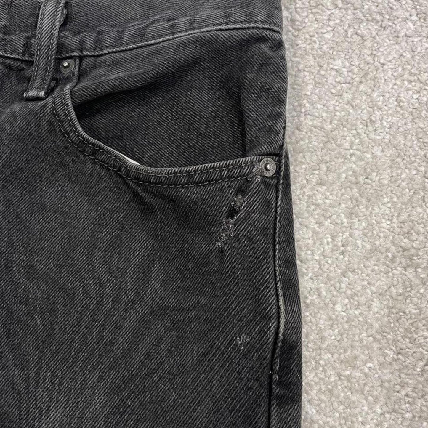 Levi's 505 straight fit jeans y2k black Regular straight leg denim pants red tab logo