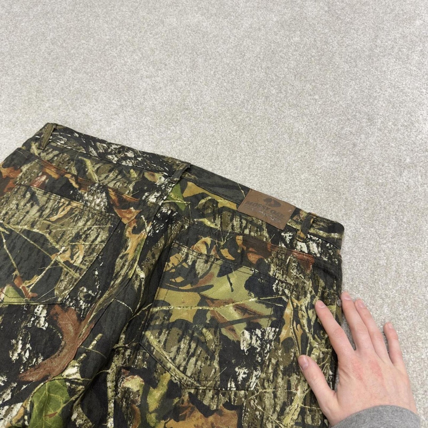 Mossy Oak camo jeans loose green Denim Break Up tree camouflage hunting pants