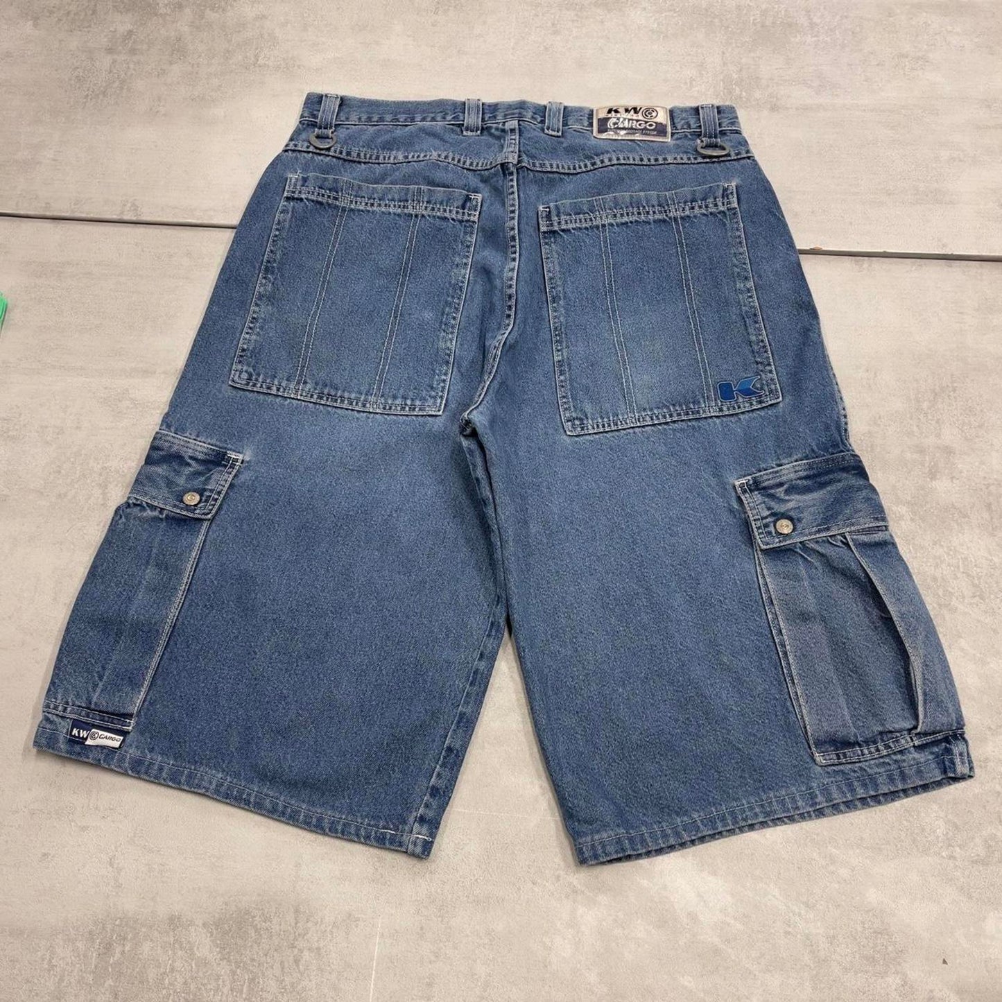 Rare Kik Wear Industries cargo shorts W36 baggy denim skater Y2K Shorts