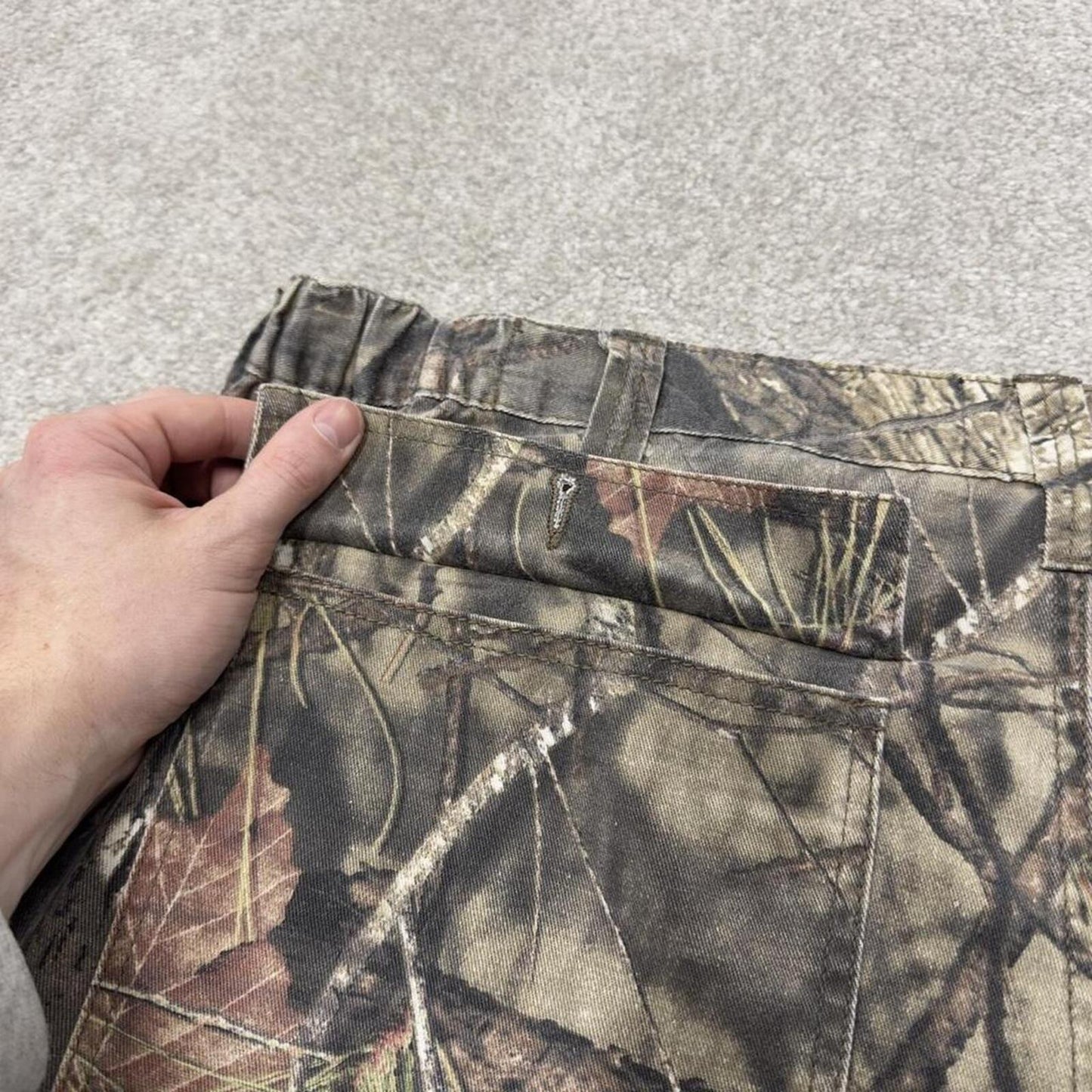 Baggy camo cargo pants Mossy Oak XL green Loose floaty tree camouflage combat trousers