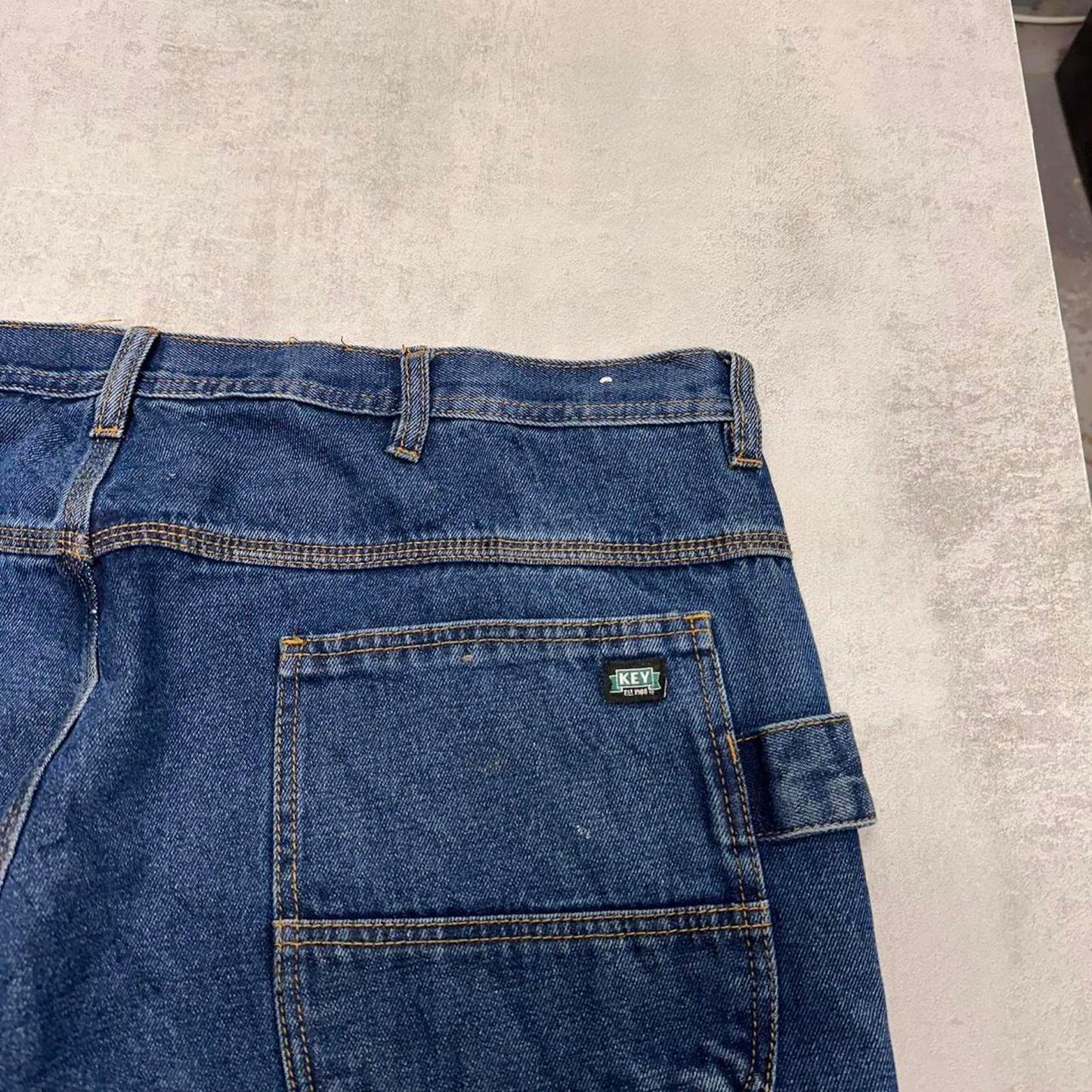 Denim carpenter skate jeans W42L30 loose Key cargo trousers patch logo