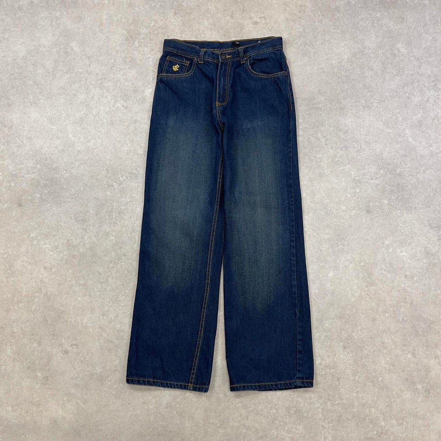 Navy Rocawear jeans size 16 W28L30 embroidered logo y2k style pants