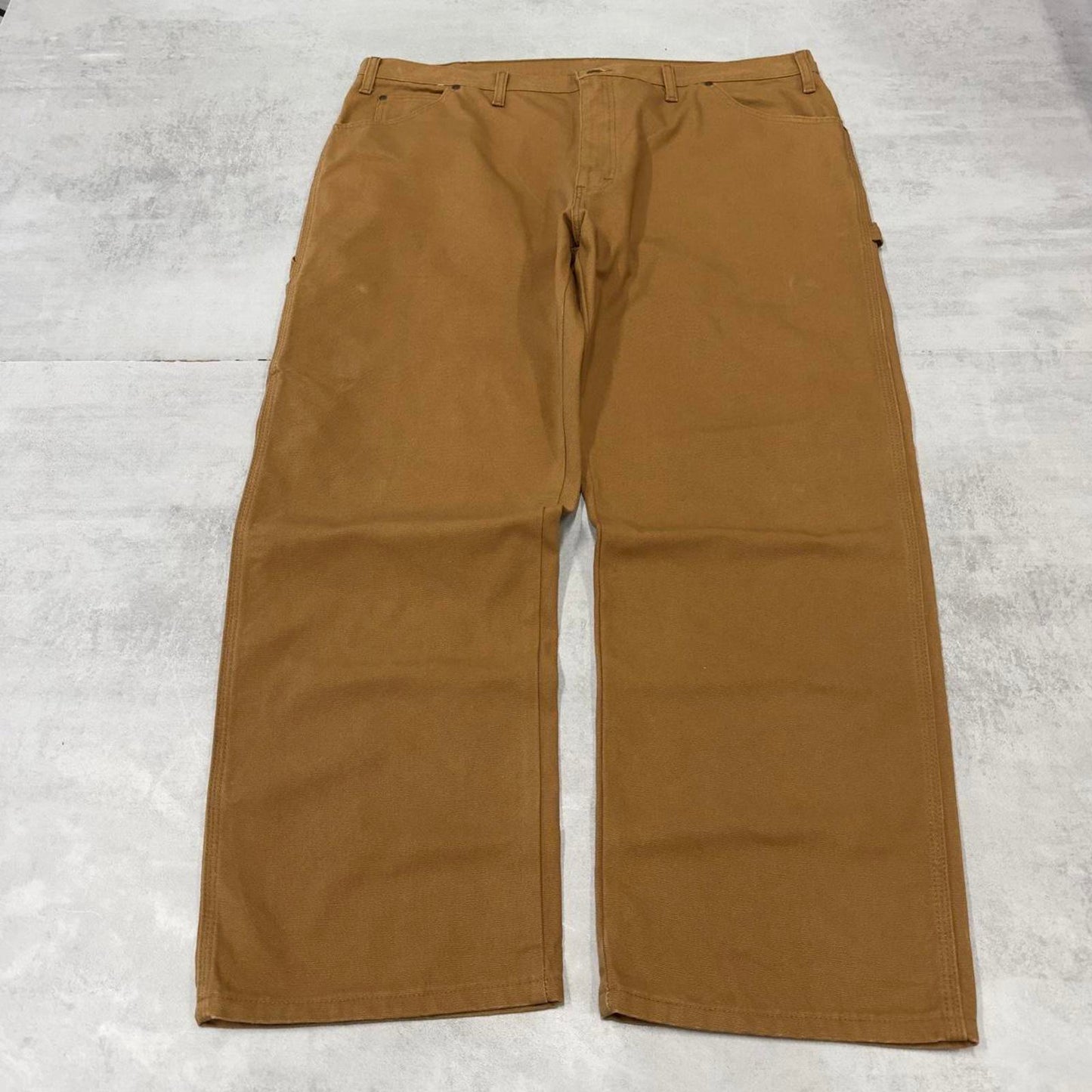 Baggy Dickies carpenter jeans W44L30 loose tan canvas cargo skater style pants