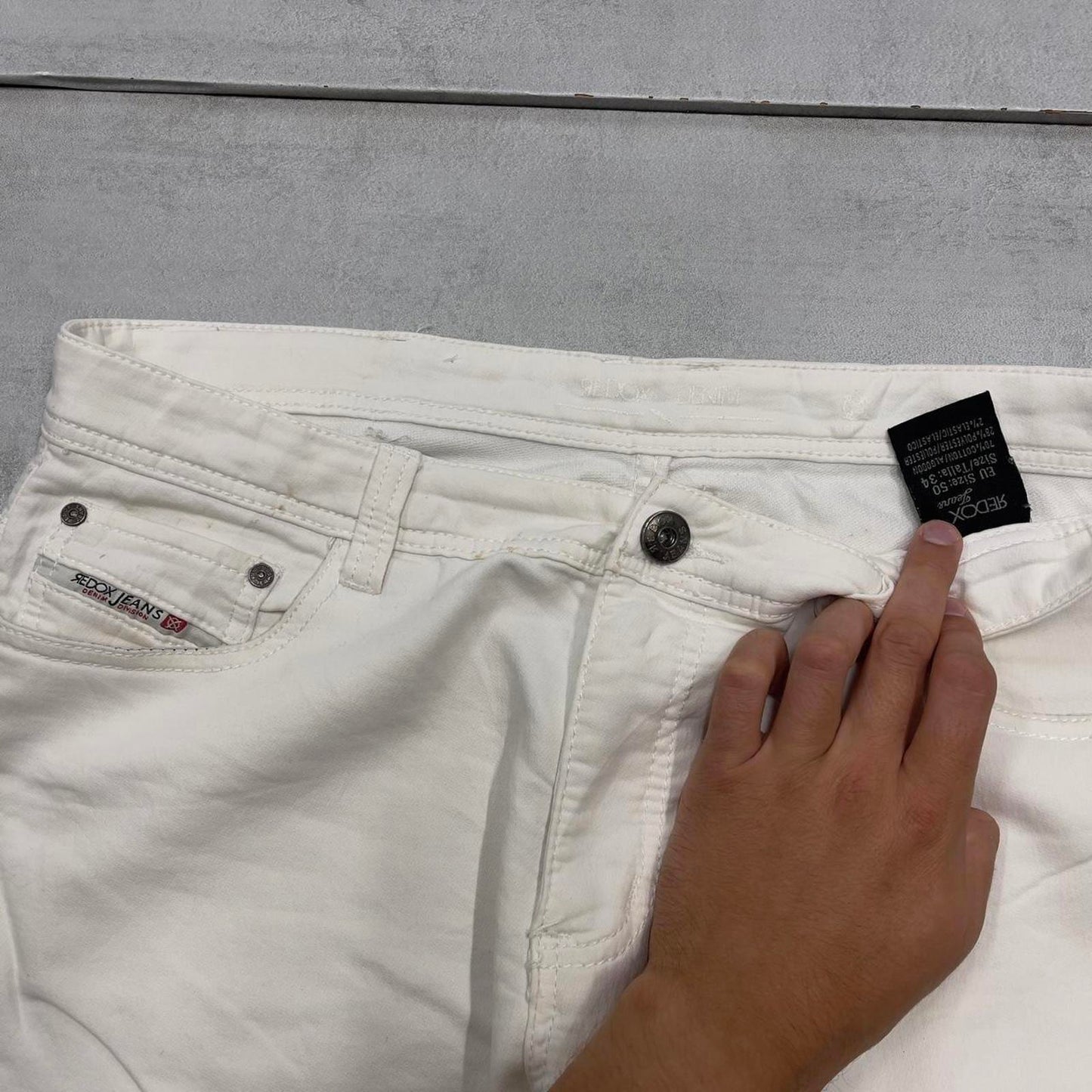 White mens Redox jorts W38