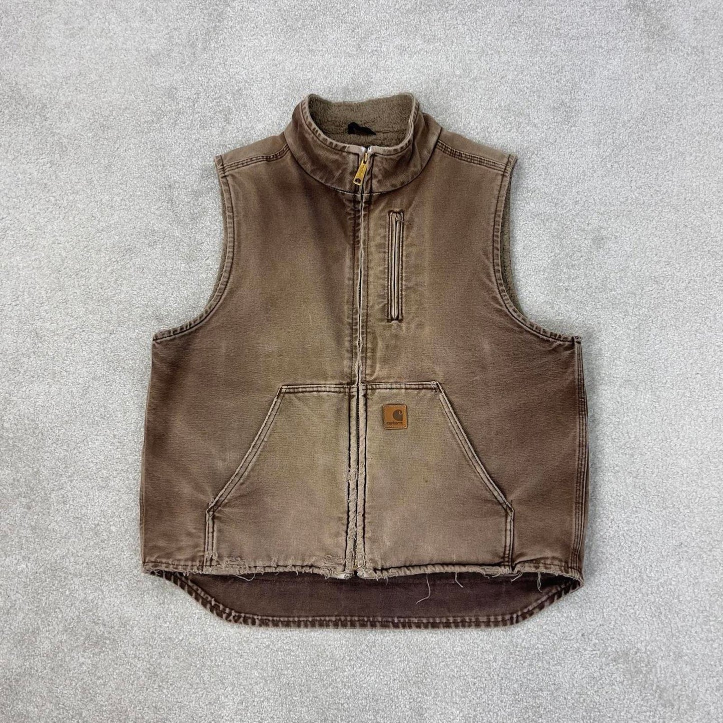Brown vintage Carhartt gilet L sandstone canvas