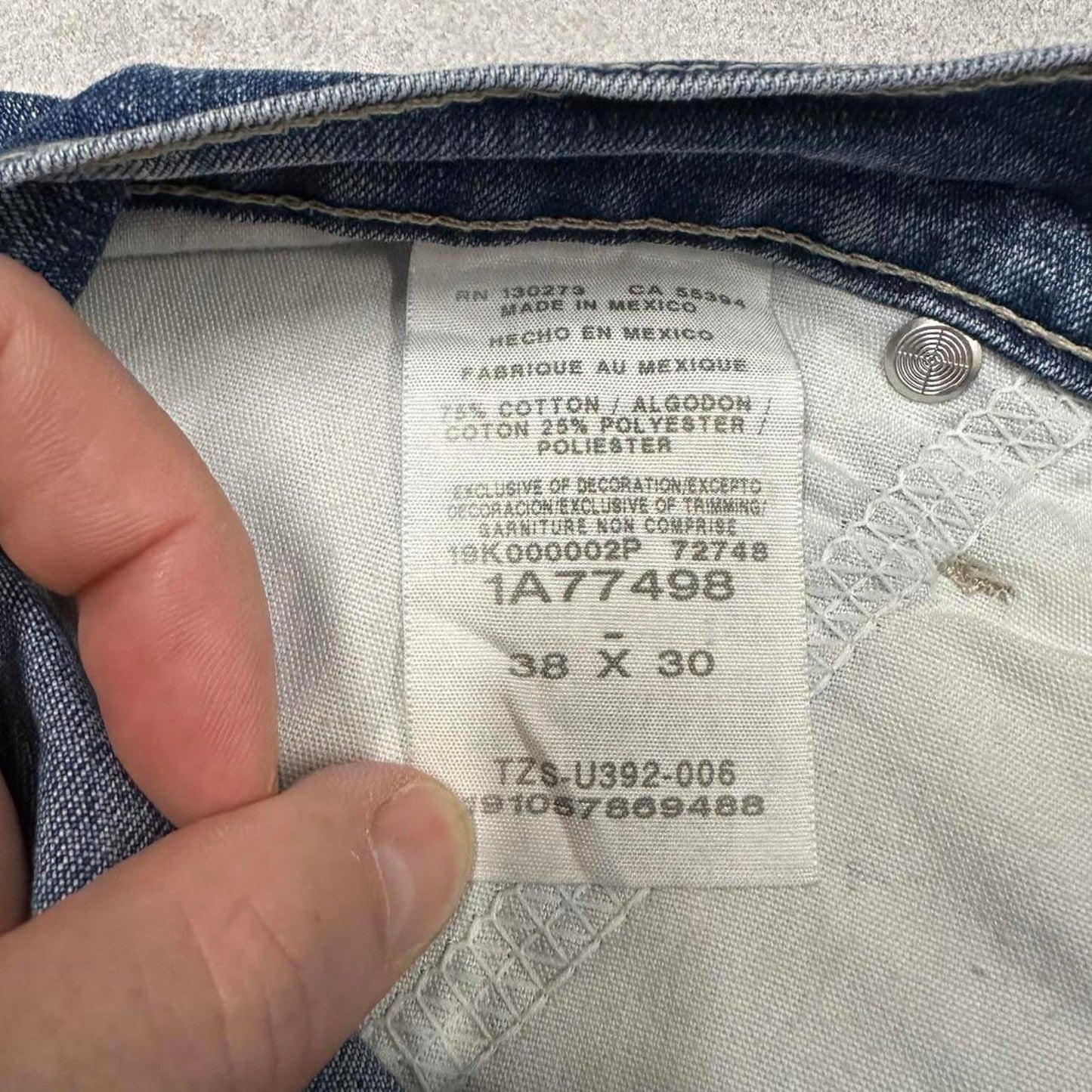 Baggy Lee carpenter jeans W38L30 blue denim skater style carpenters
