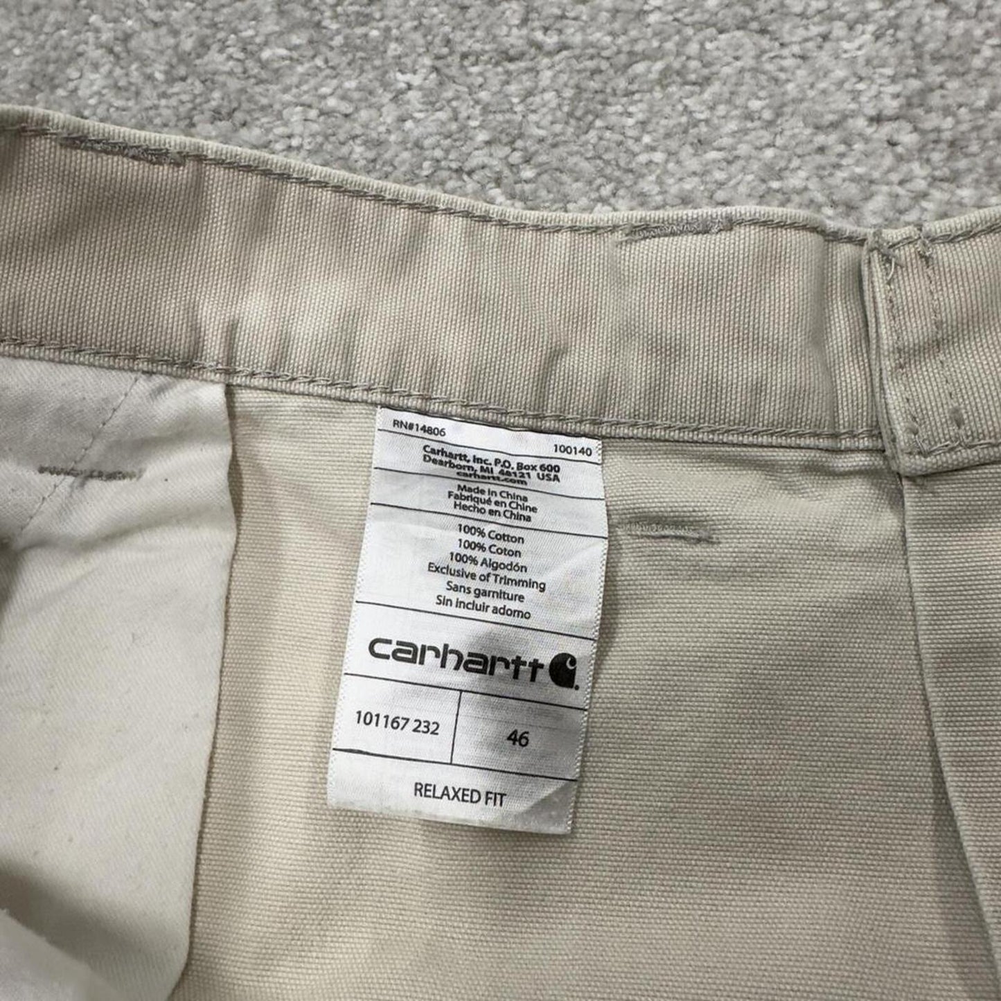 Carhartt baggy shorts carpenter loose beige Relaxed fit canvasy skater style cargo work shorts