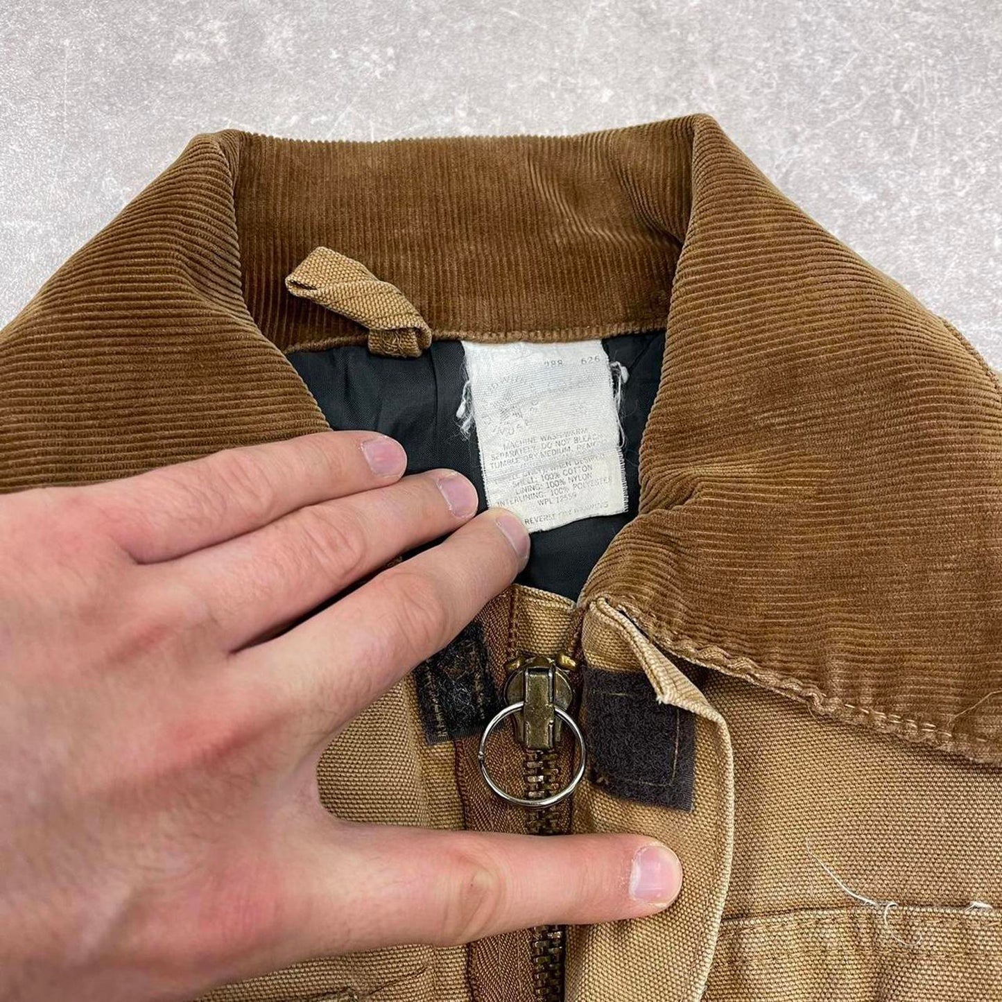 Vintage Carhartt arctic jacket Small tan canvas 90s style worker jacket