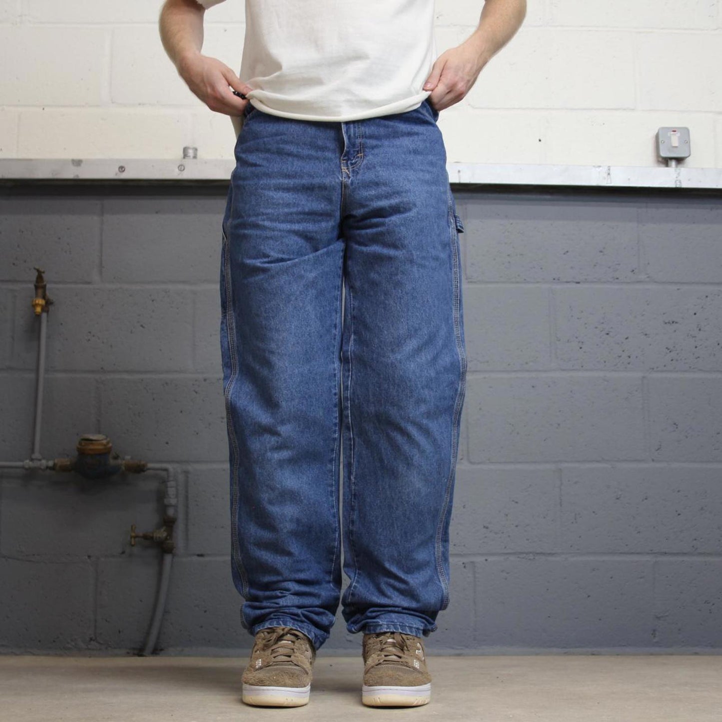 Loose Dickies carpenter jeans 10T W28L36 blue denim 90s style skater trousers