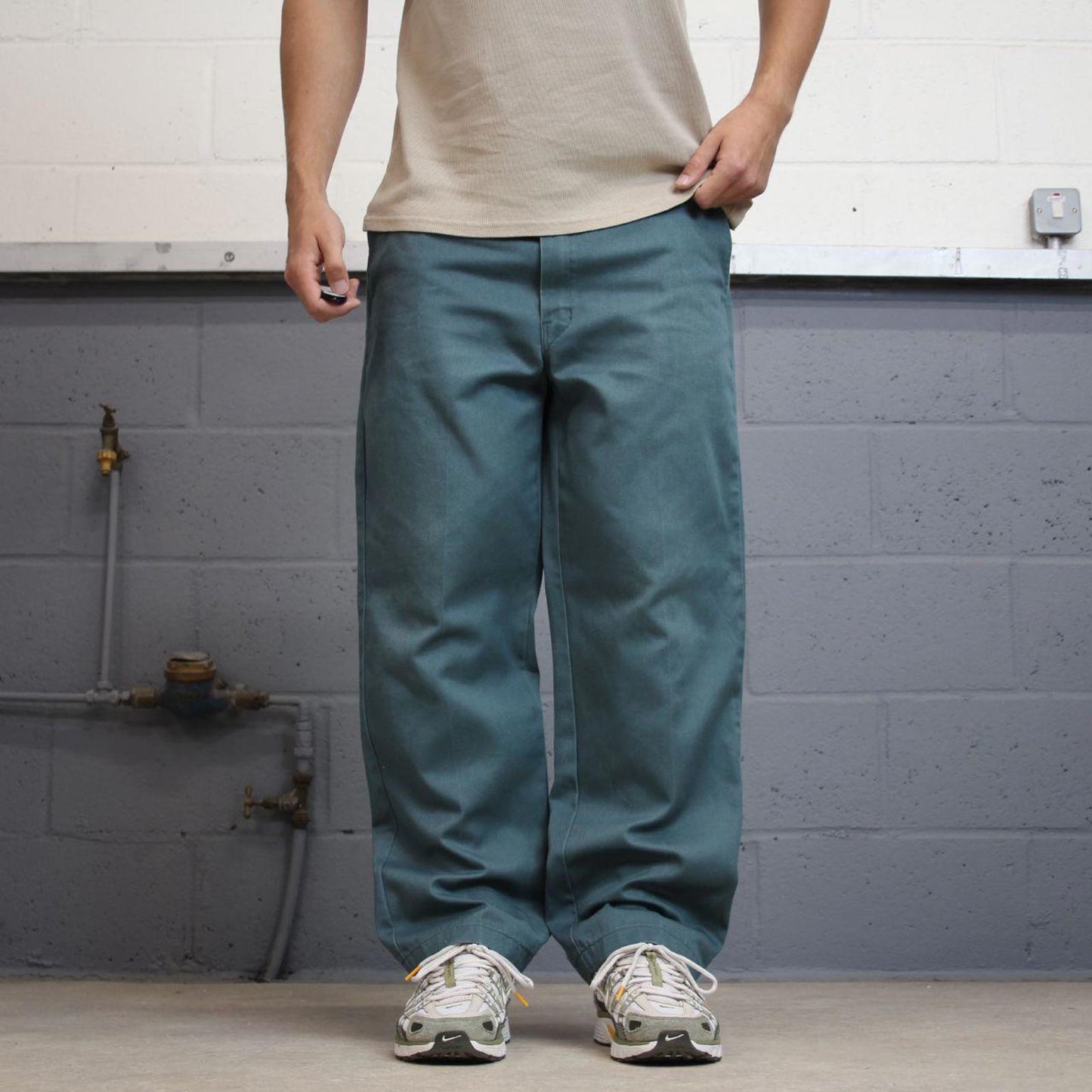 Dickies Pants W36L29 loose turquoise twill chino style skater pants