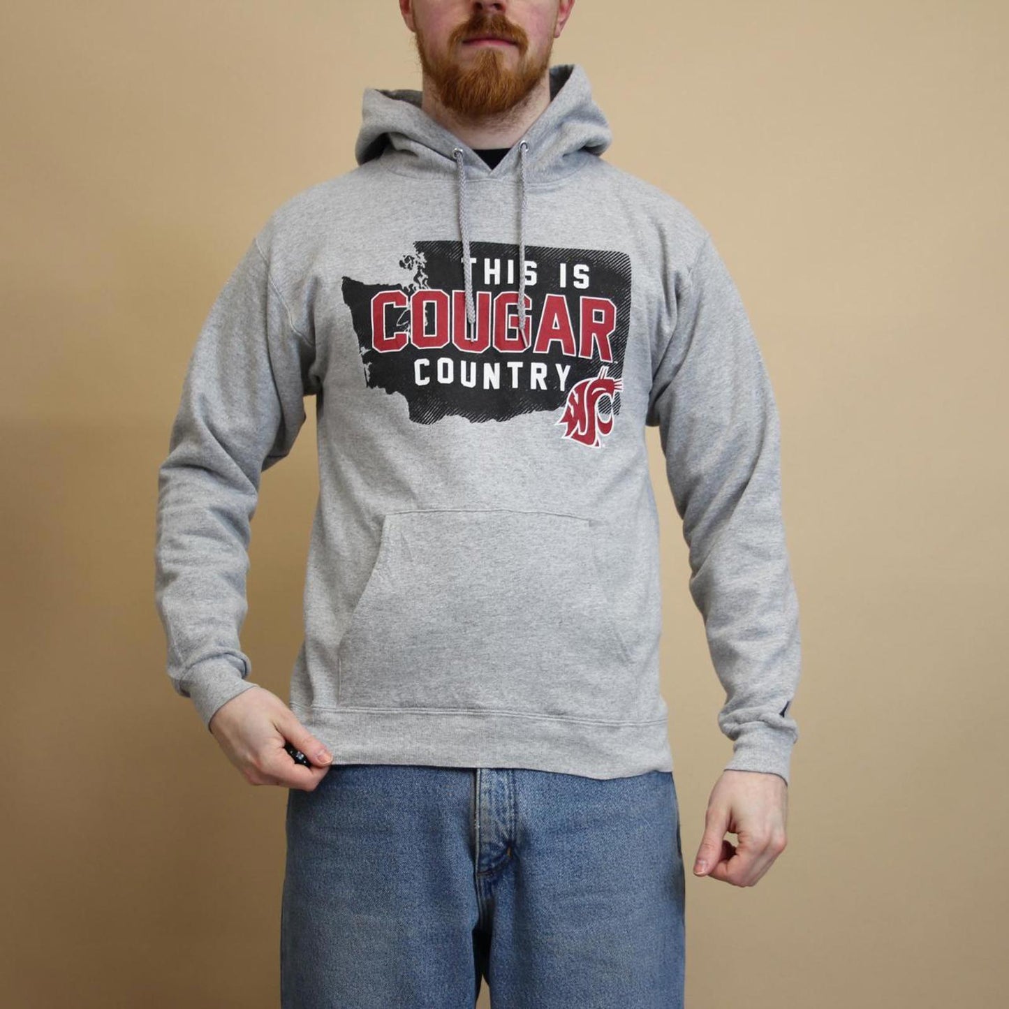 Grey vintage Russell hoodie S