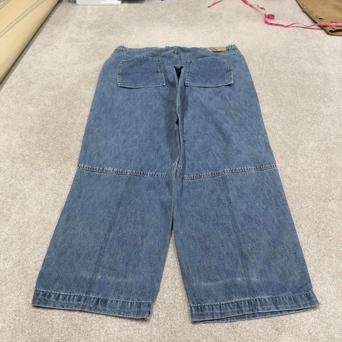 90s baggy Karl Kani jeans W40L32 wide leg blue denim y2k skate style hip hop pants