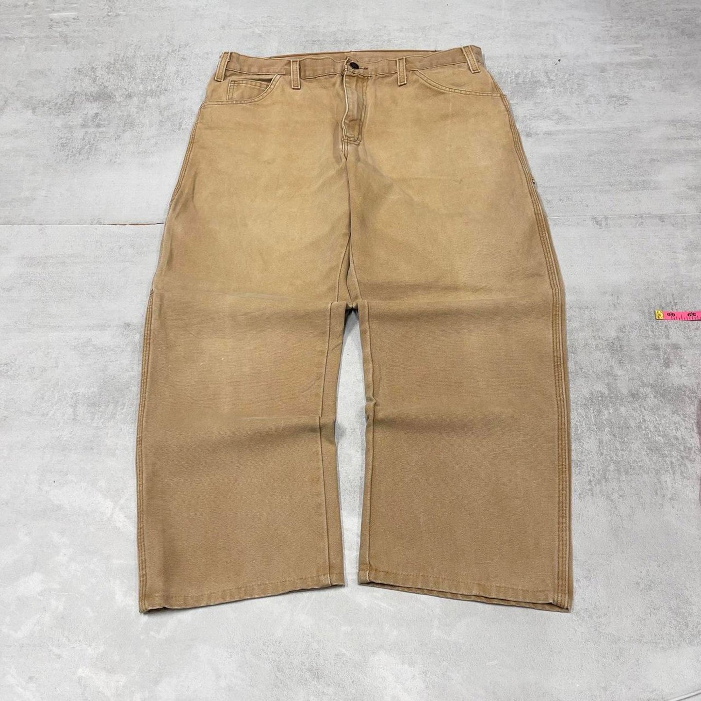 Tan Dickies carpenter jeans W36L27 loose canvas 90s skater style cargo pants