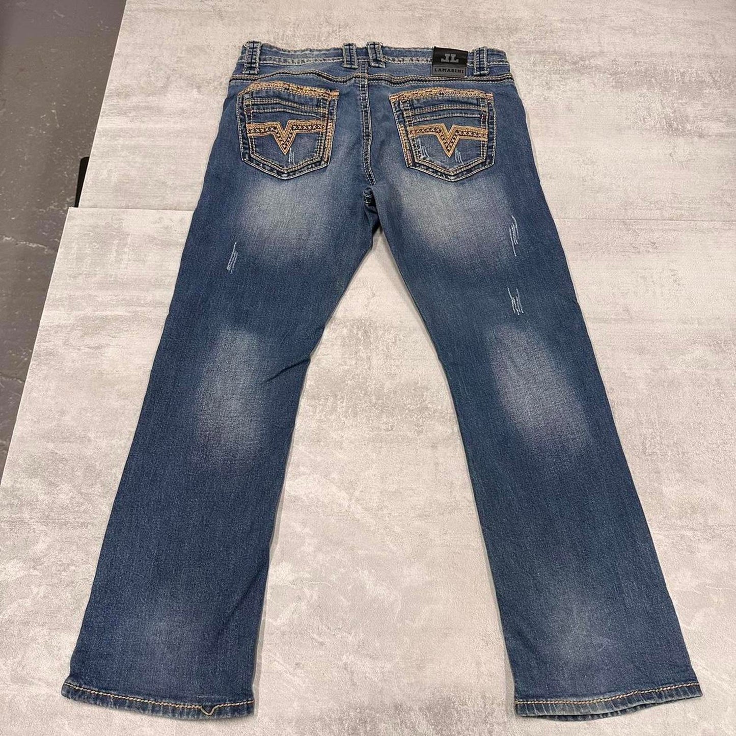 Lamasini embroidered Y2K jeans W36L30