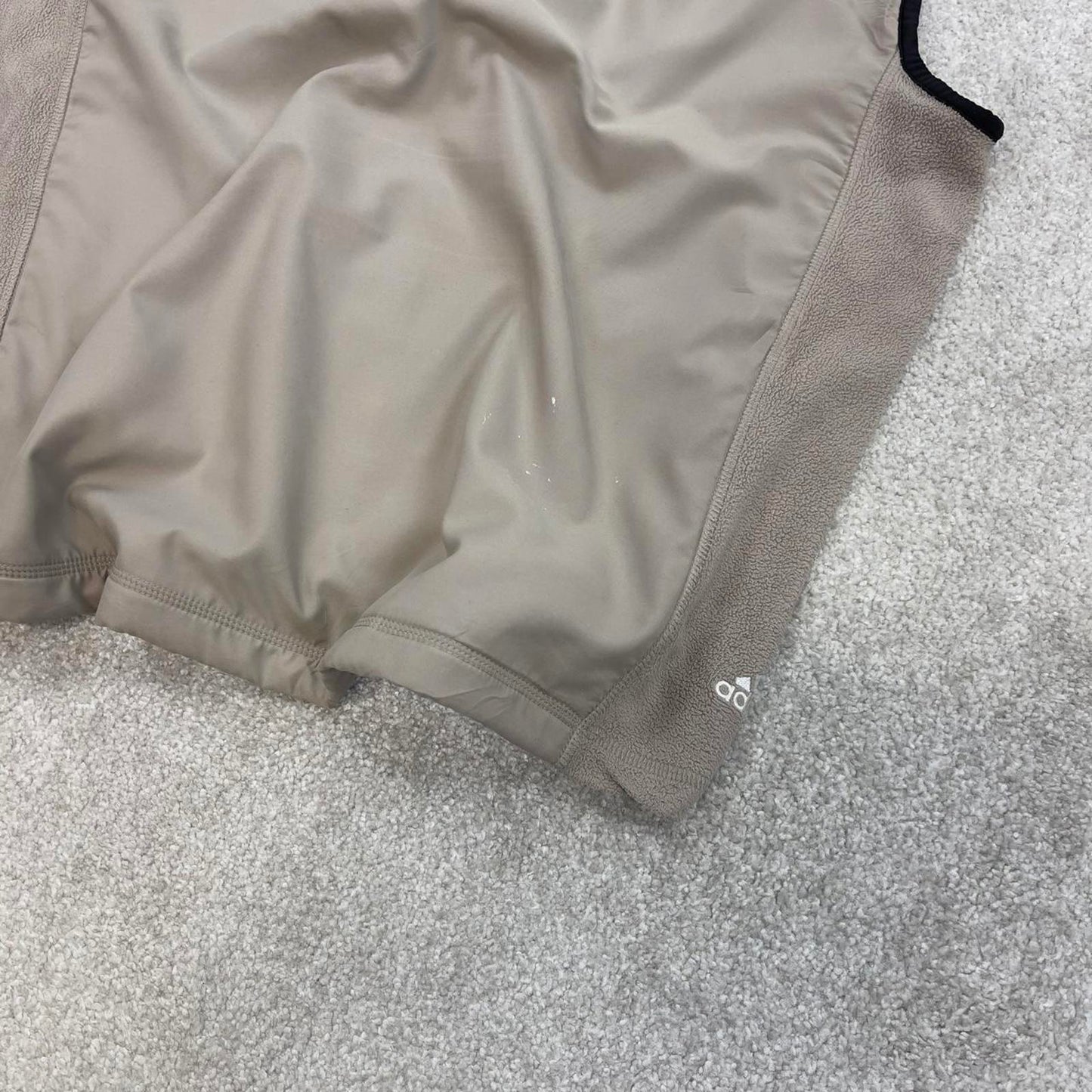 Beige Adidas technical fleece gilet Medium men's full zip up autumn fall fashion