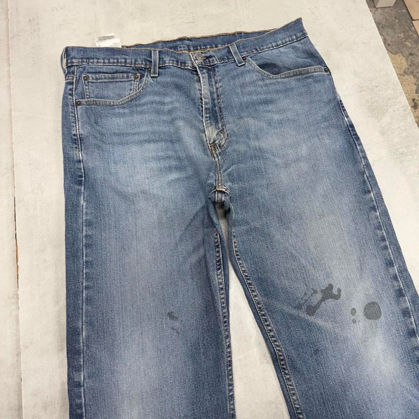 Blue Levis 505 jeans W38L30 blue loose straight leg y2k style pants red tab logo
