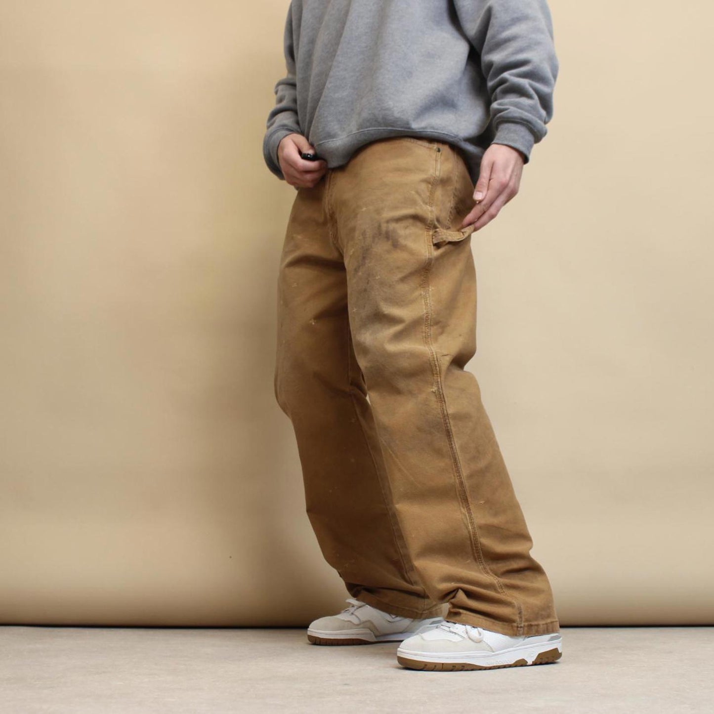 Tan Dickies carpenter jeans W38L32 loose canvas cargo skater pants