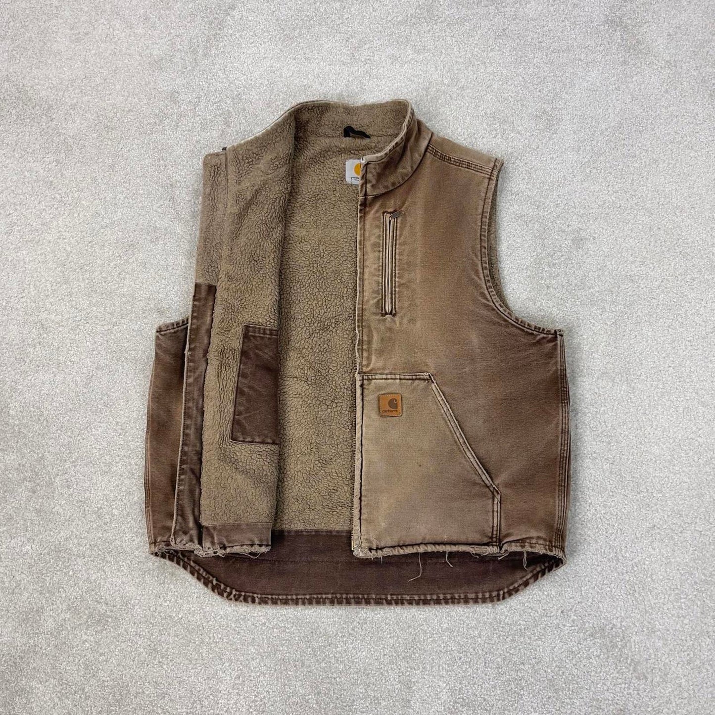 Brown vintage Carhartt gilet L sandstone canvas