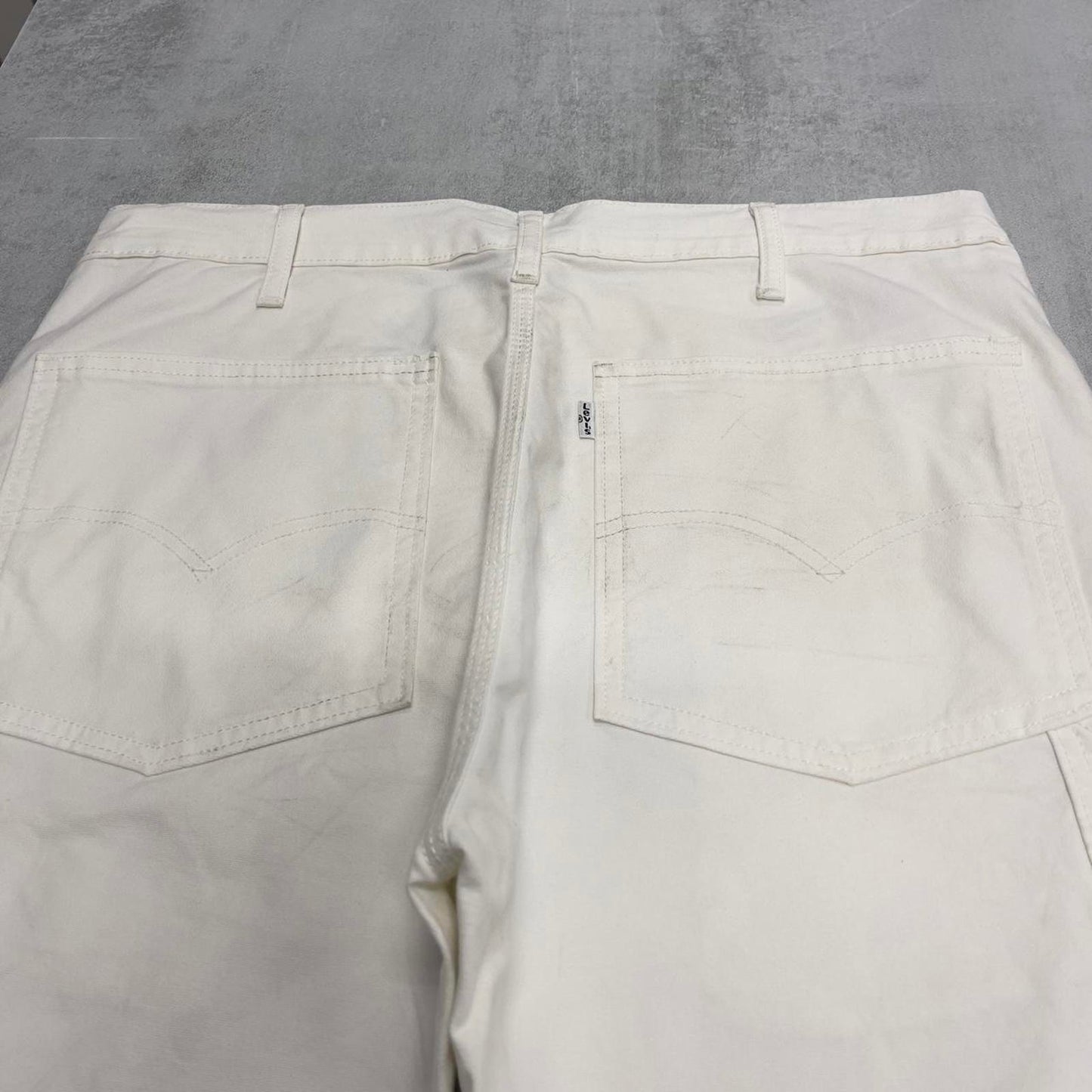 White Levis carpenter jeans W34L30 denim straight fit y2k style cargo trousers tab logo