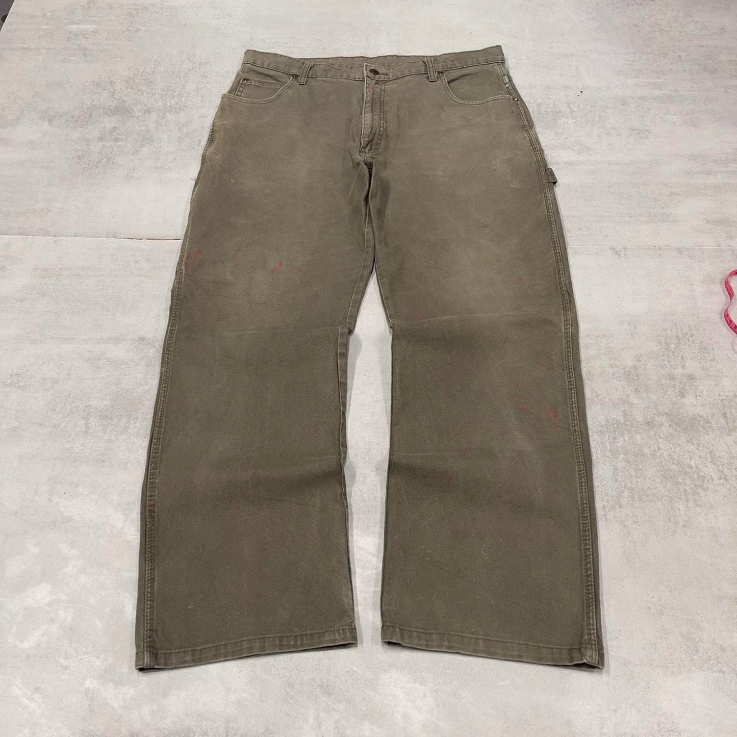 Loose Dickies carpenter jeans W36L30 90s skate style green thick canvas cargos
