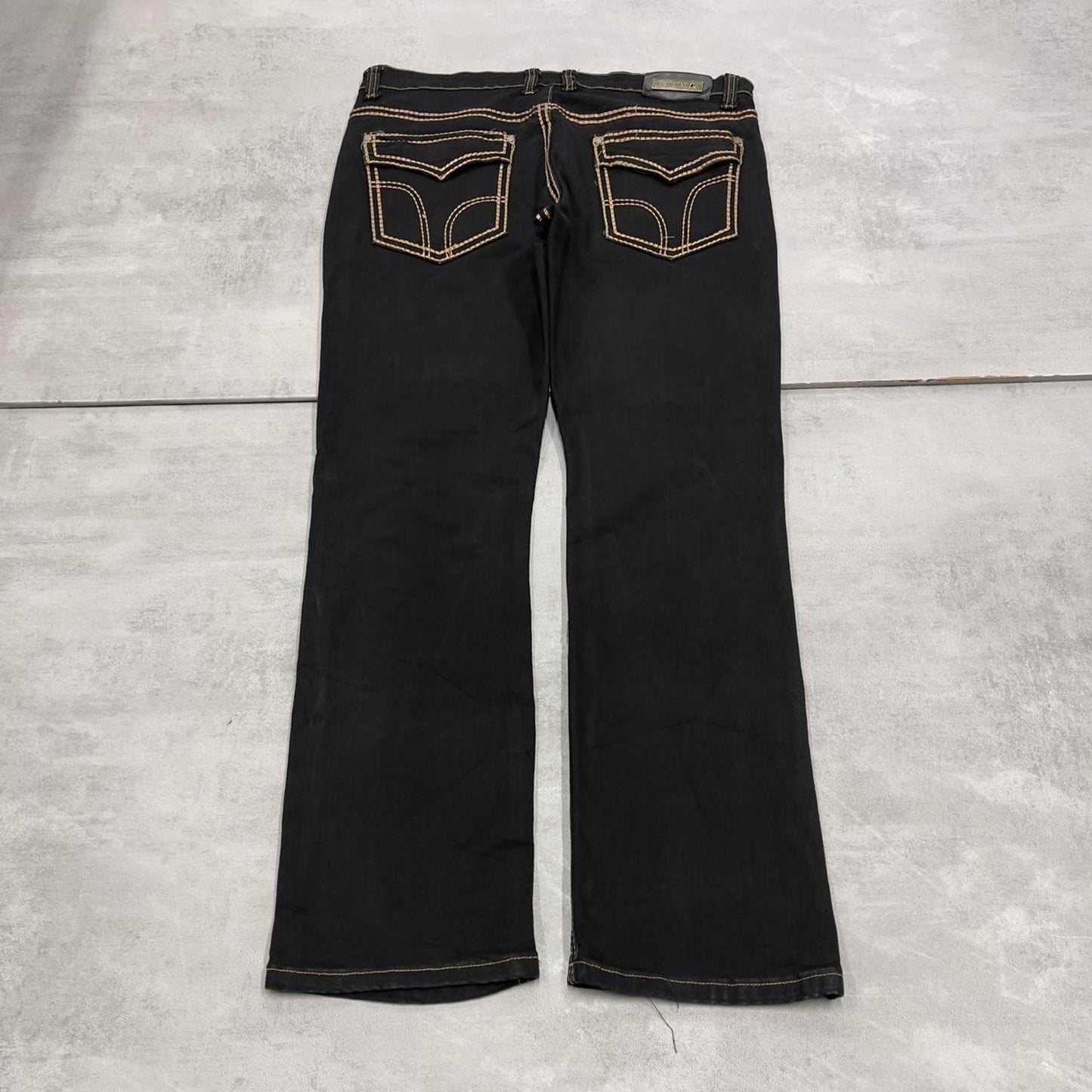 Black Ace of Diamond embroidered jeans W36L30