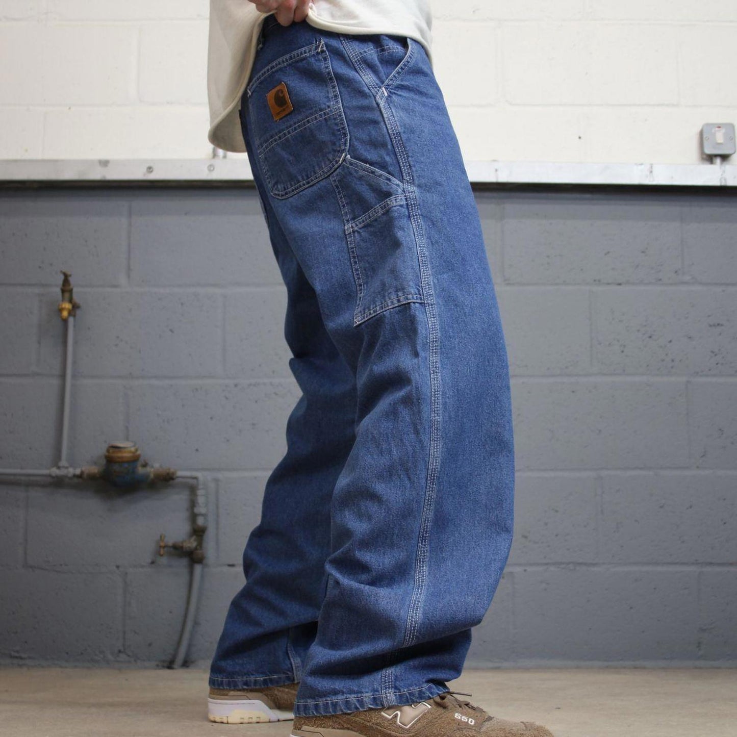 vintage Carhartt carpenter jeans W34L30 Blue Denim 1999 loose skater cargos