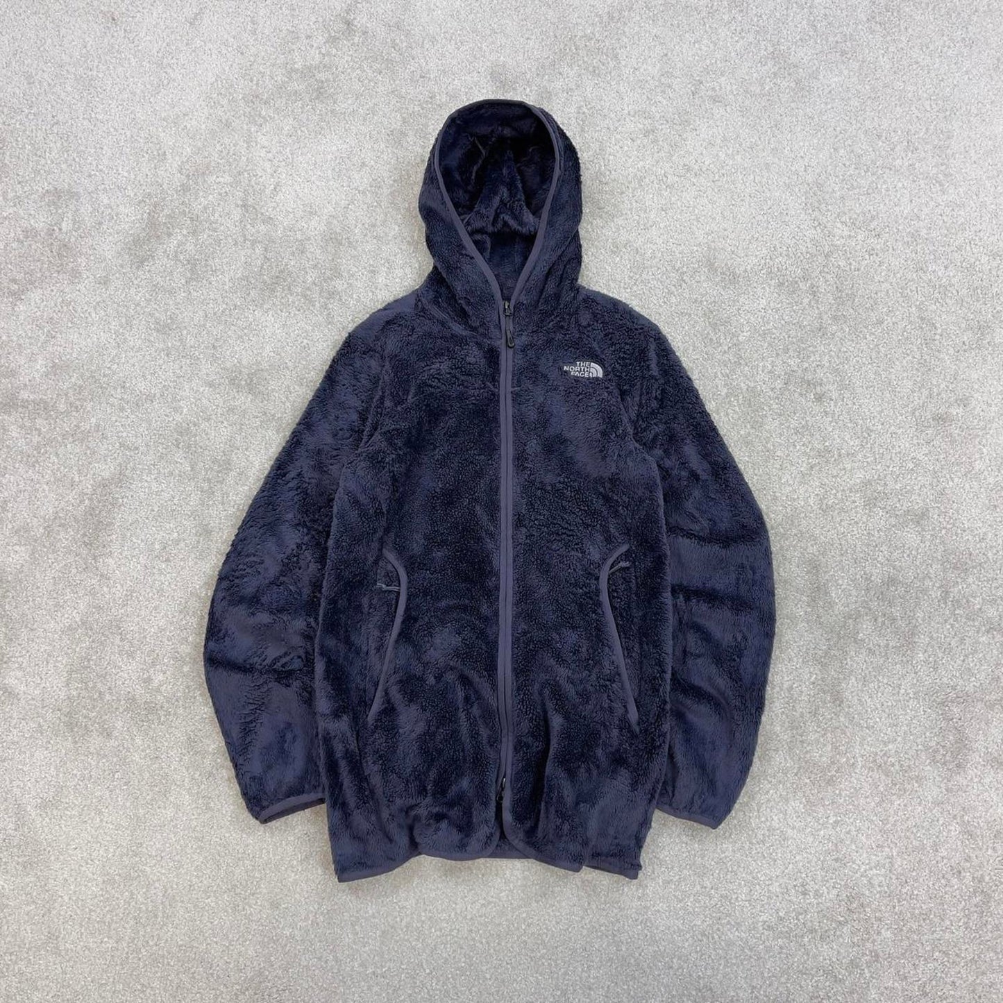 North Face technical hoodie fleece Small women's TNF purple grey full zip y2k style autumn