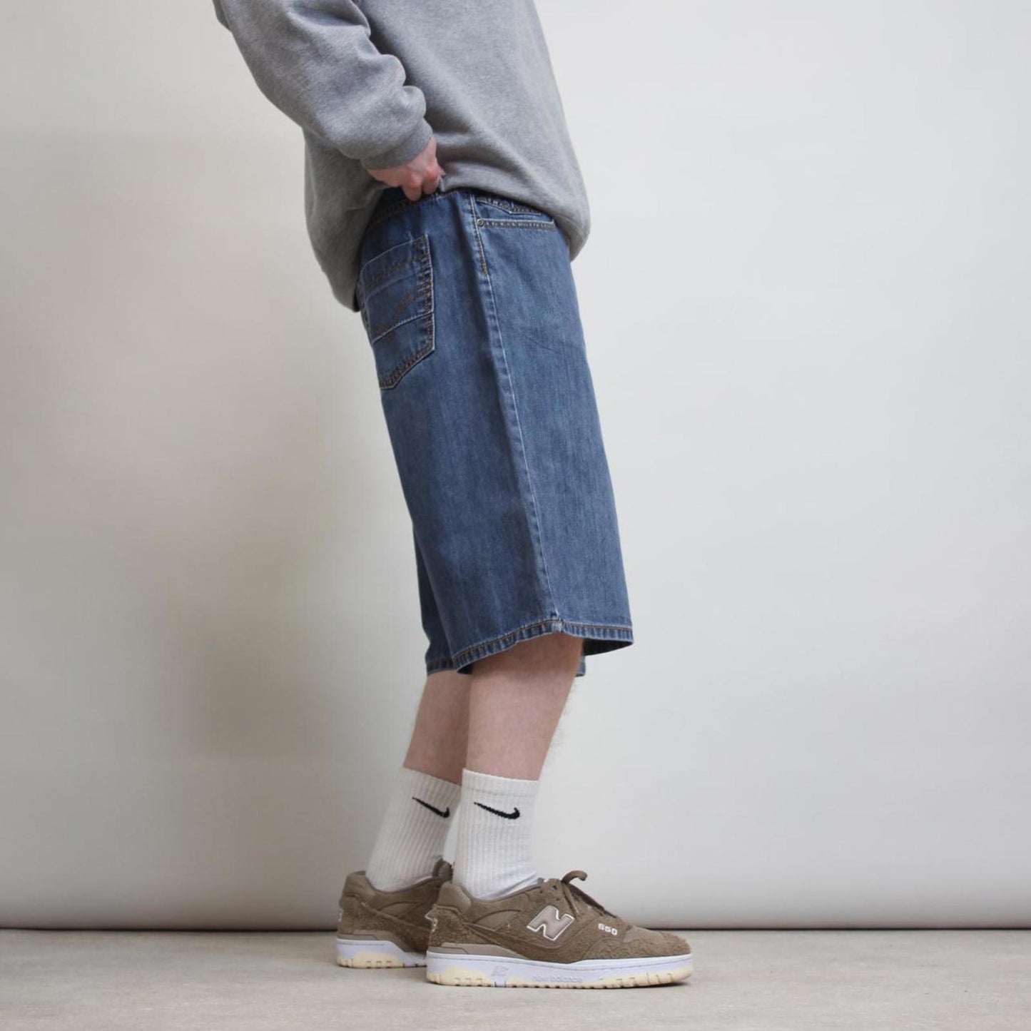Baggy Ecko Unltd shorts W34 loose denim skater style shorts stitch detailing
